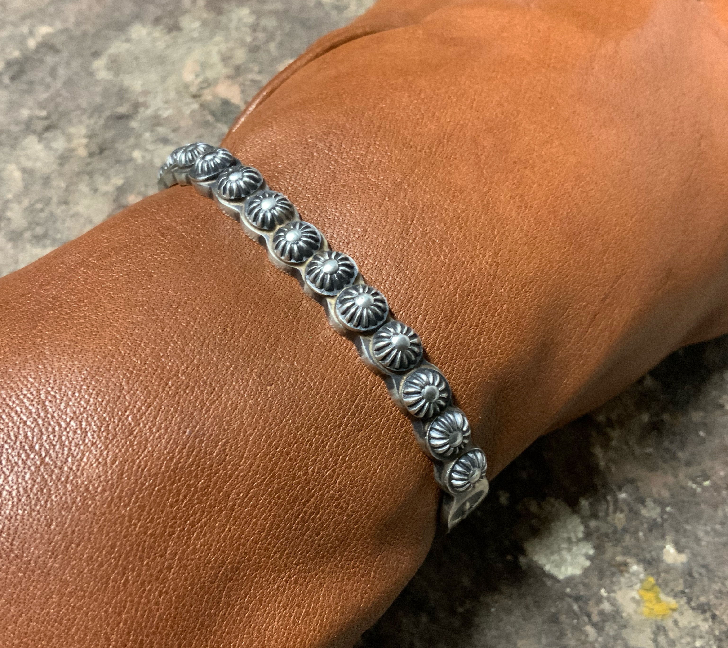 Martha Cayatino Navajo Sterling Silver Stars Bracelet
