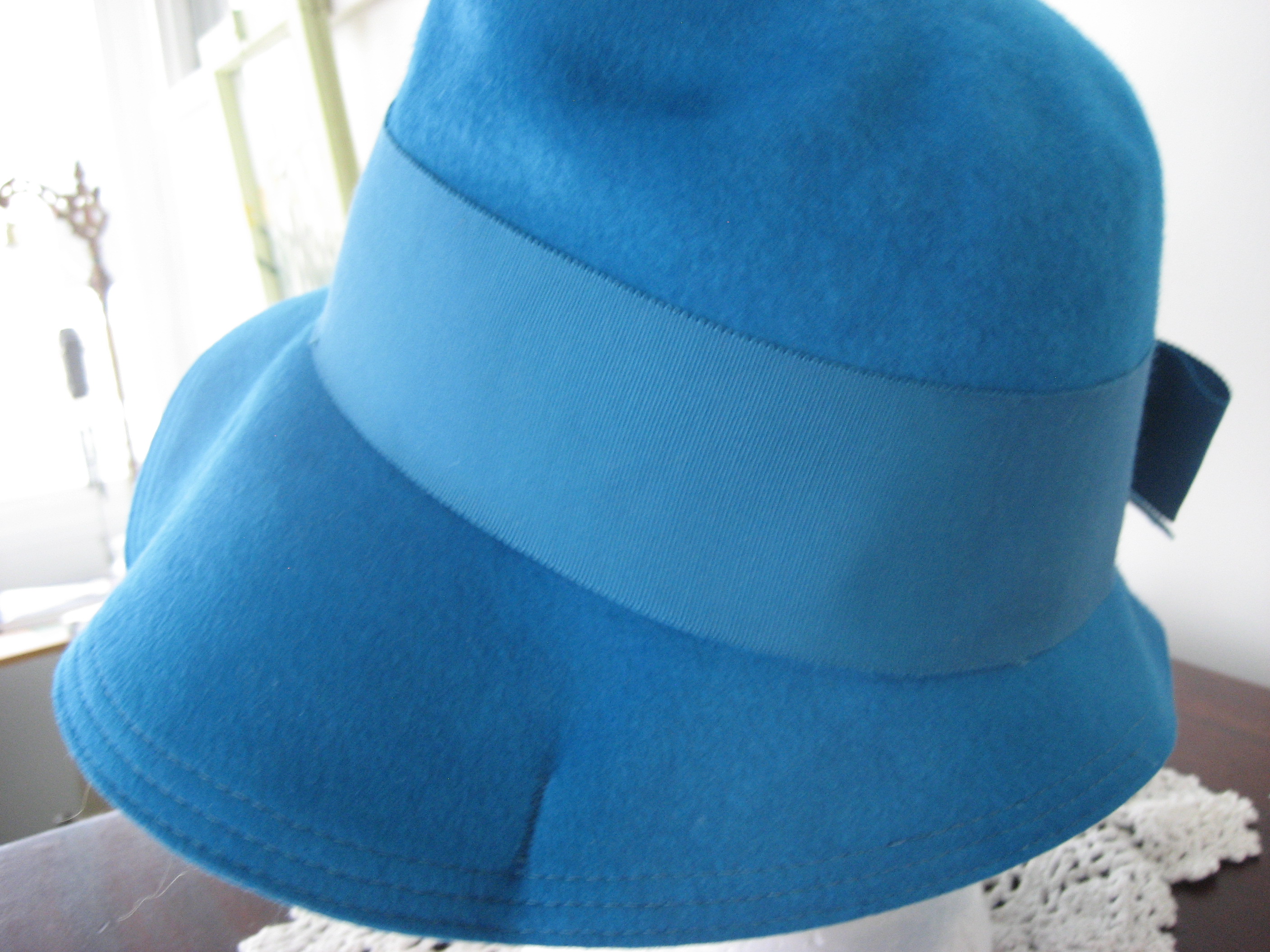 Blue Wool Floppy Hat
