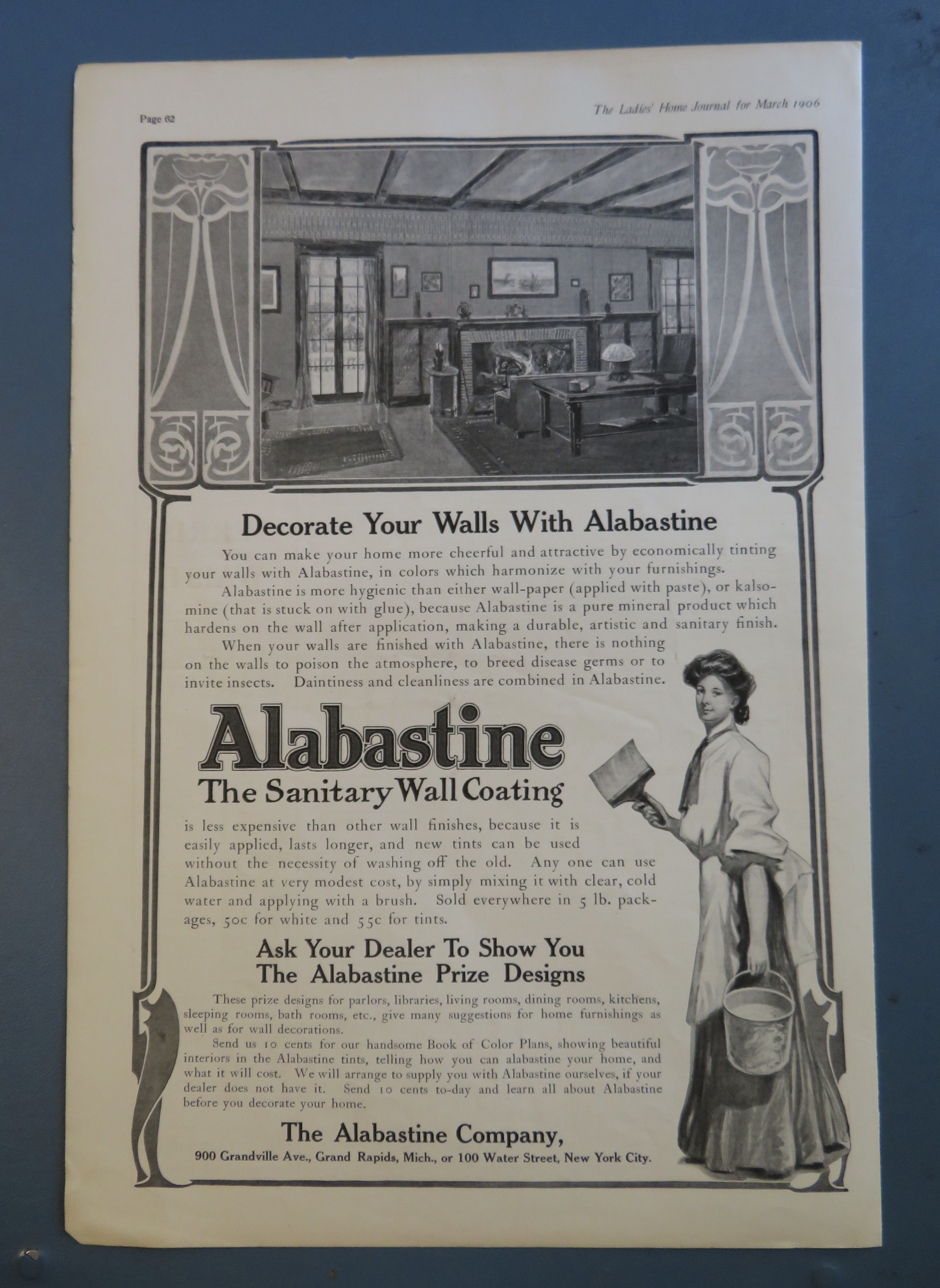 1906 Alabastine Sanitary Wall Coating with Woman