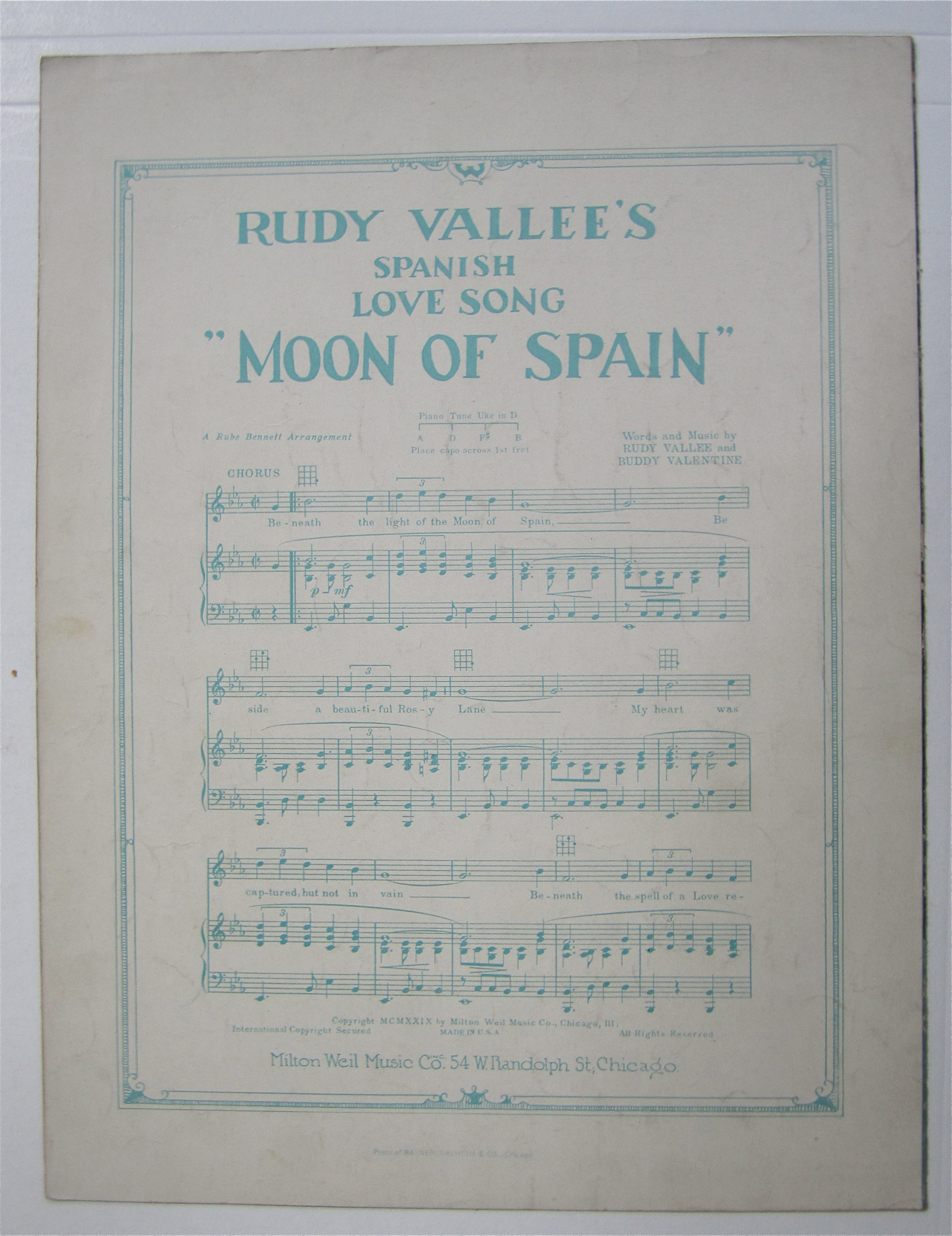 Sheet Music 1929 That Little Boy Of Mine