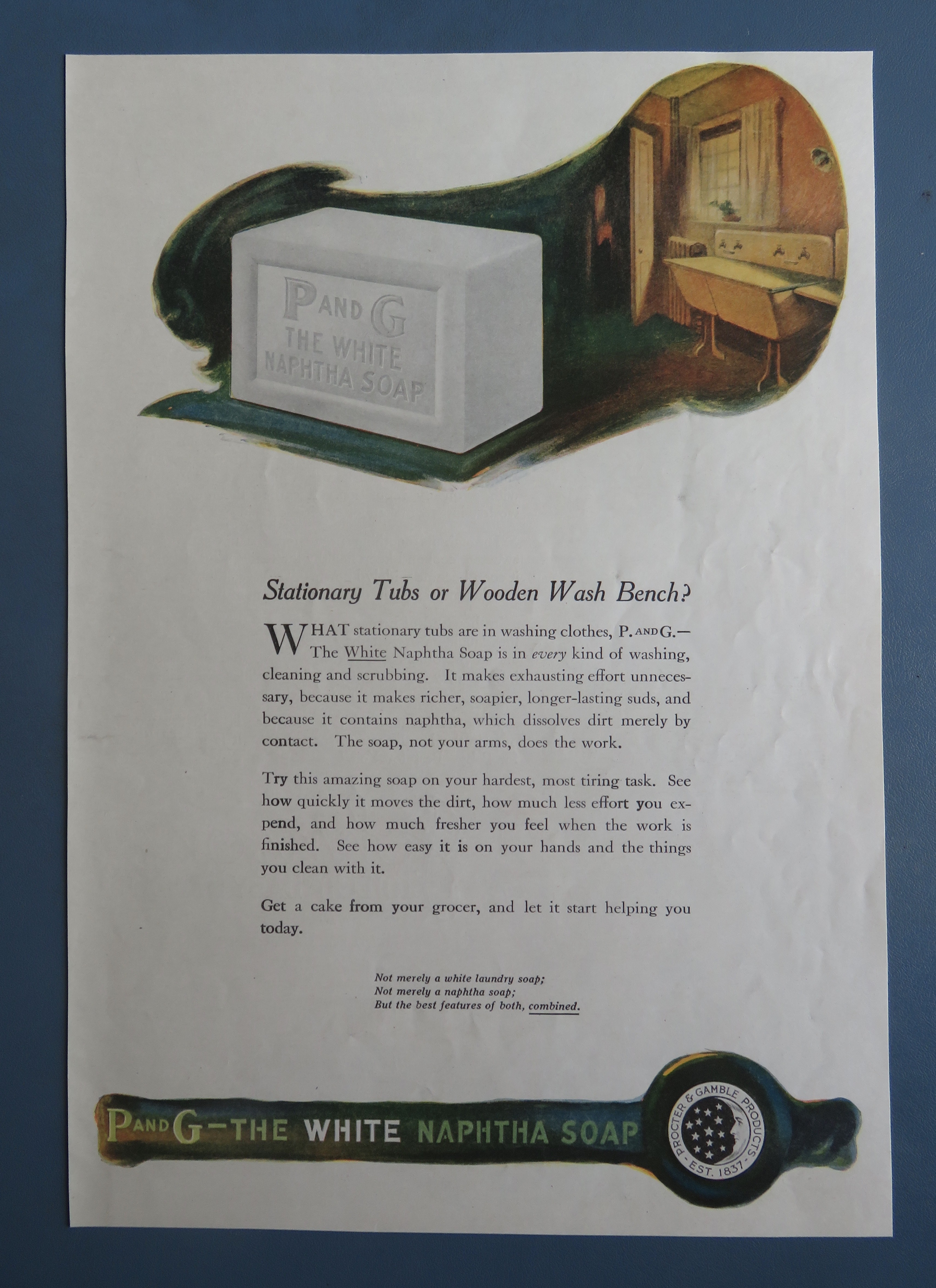 1920 P & G White Naphtha Soap with a Bar of Soap