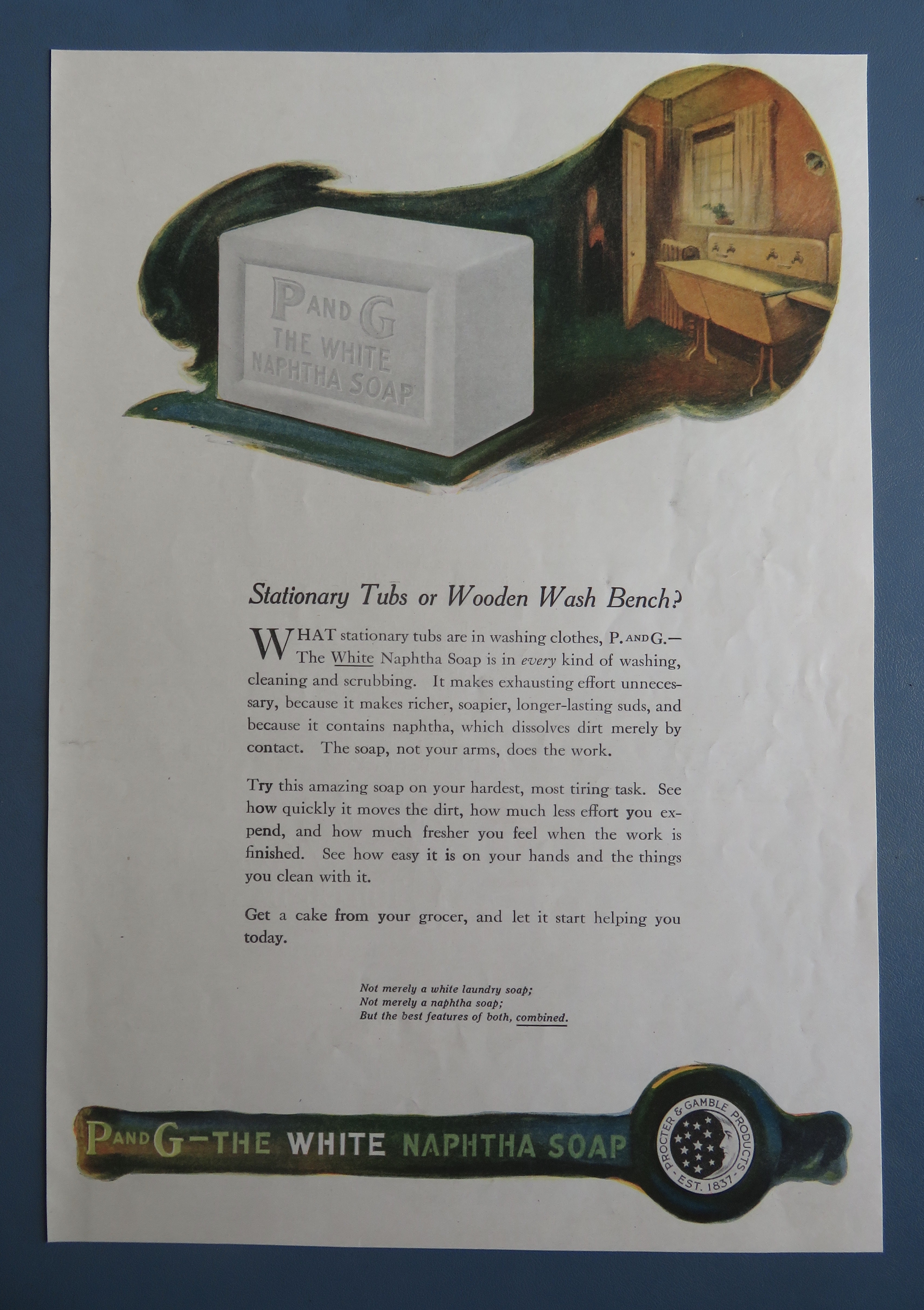 1920 P & G White Naphtha Soap with a Bar of Soap