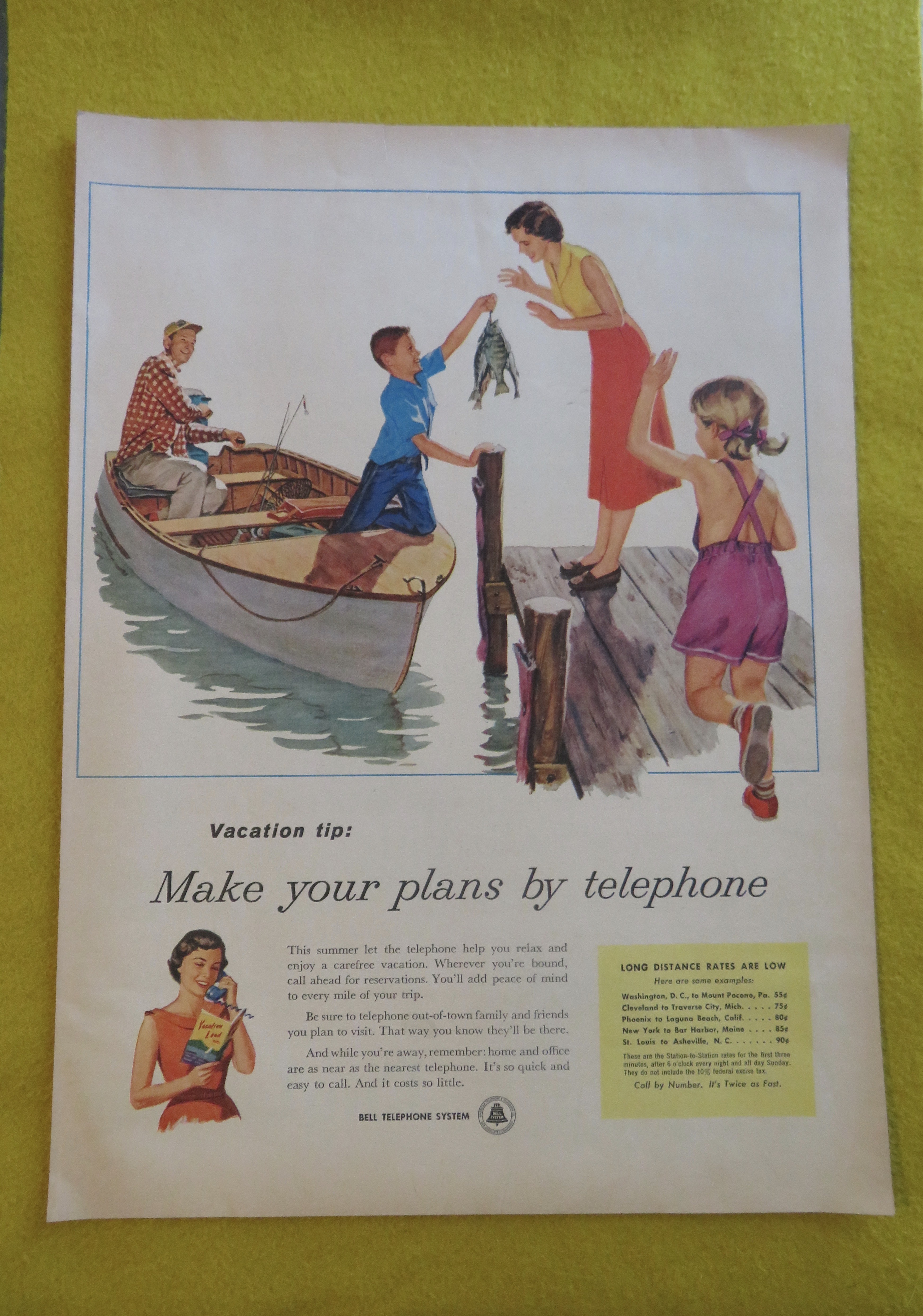 1956 Bell Telephone System with Boy Holding Fish