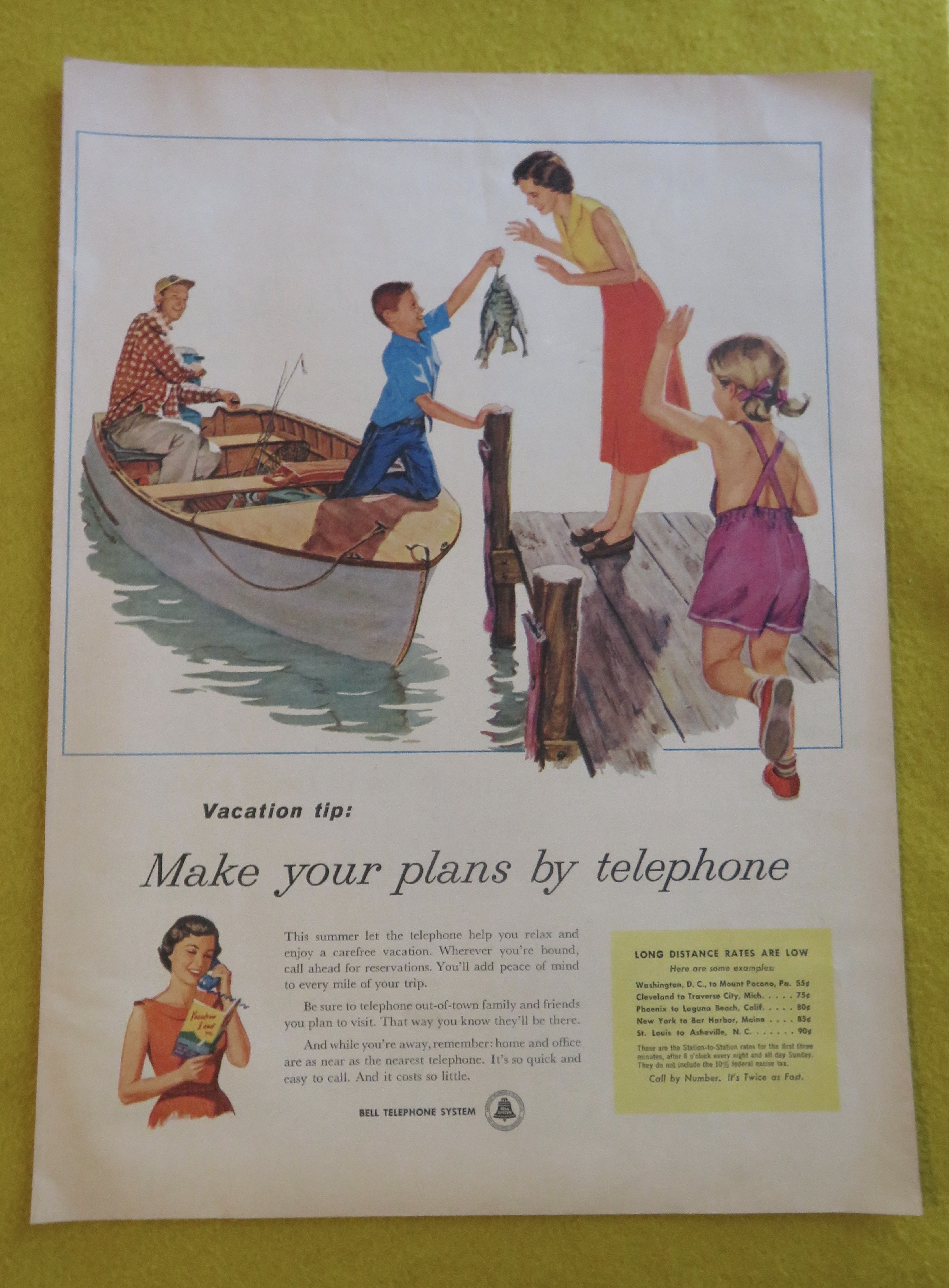 1956 Bell Telephone System with Boy Holding Fish