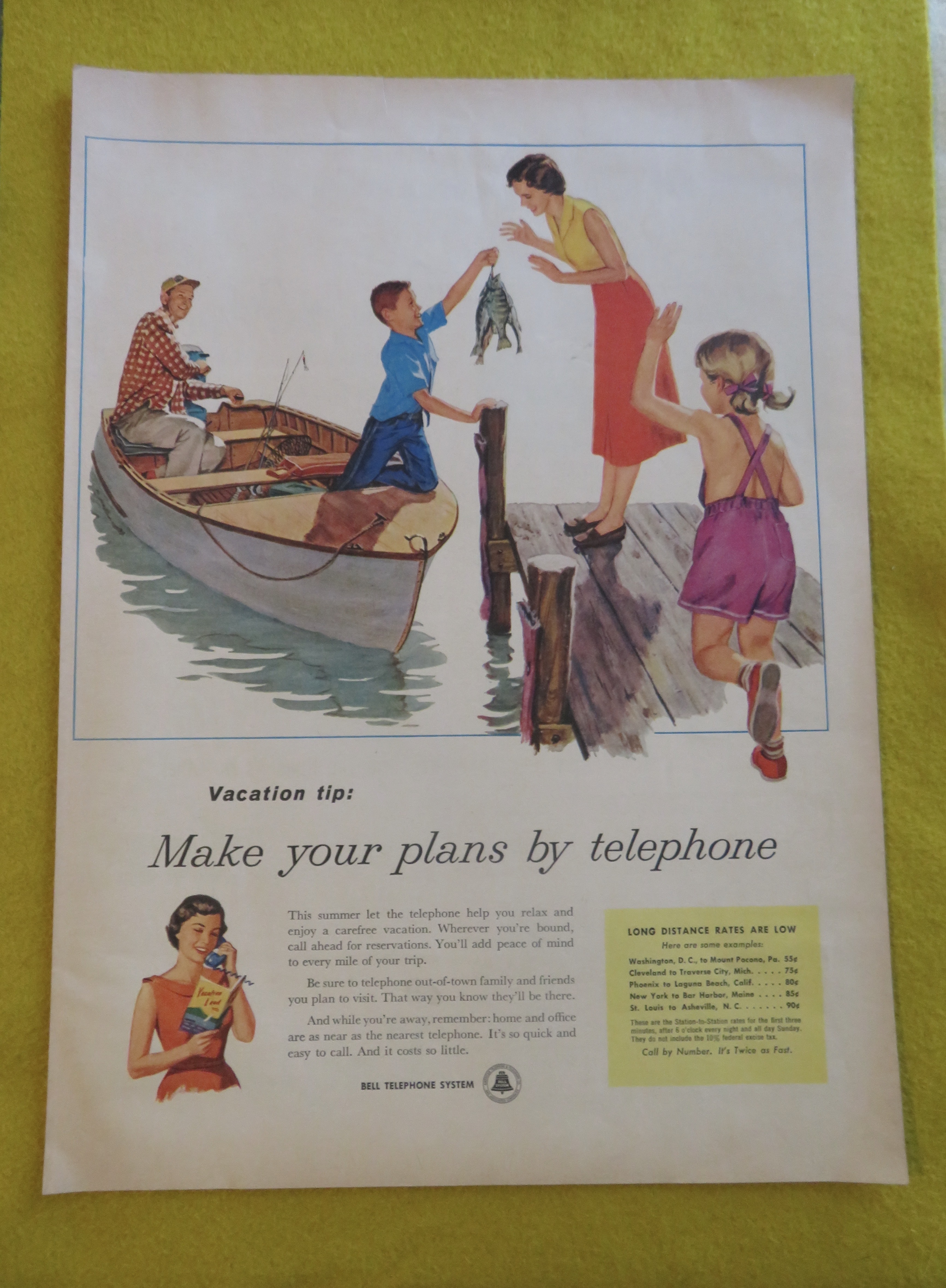 1956 Bell Telephone System with Boy Holding Fish