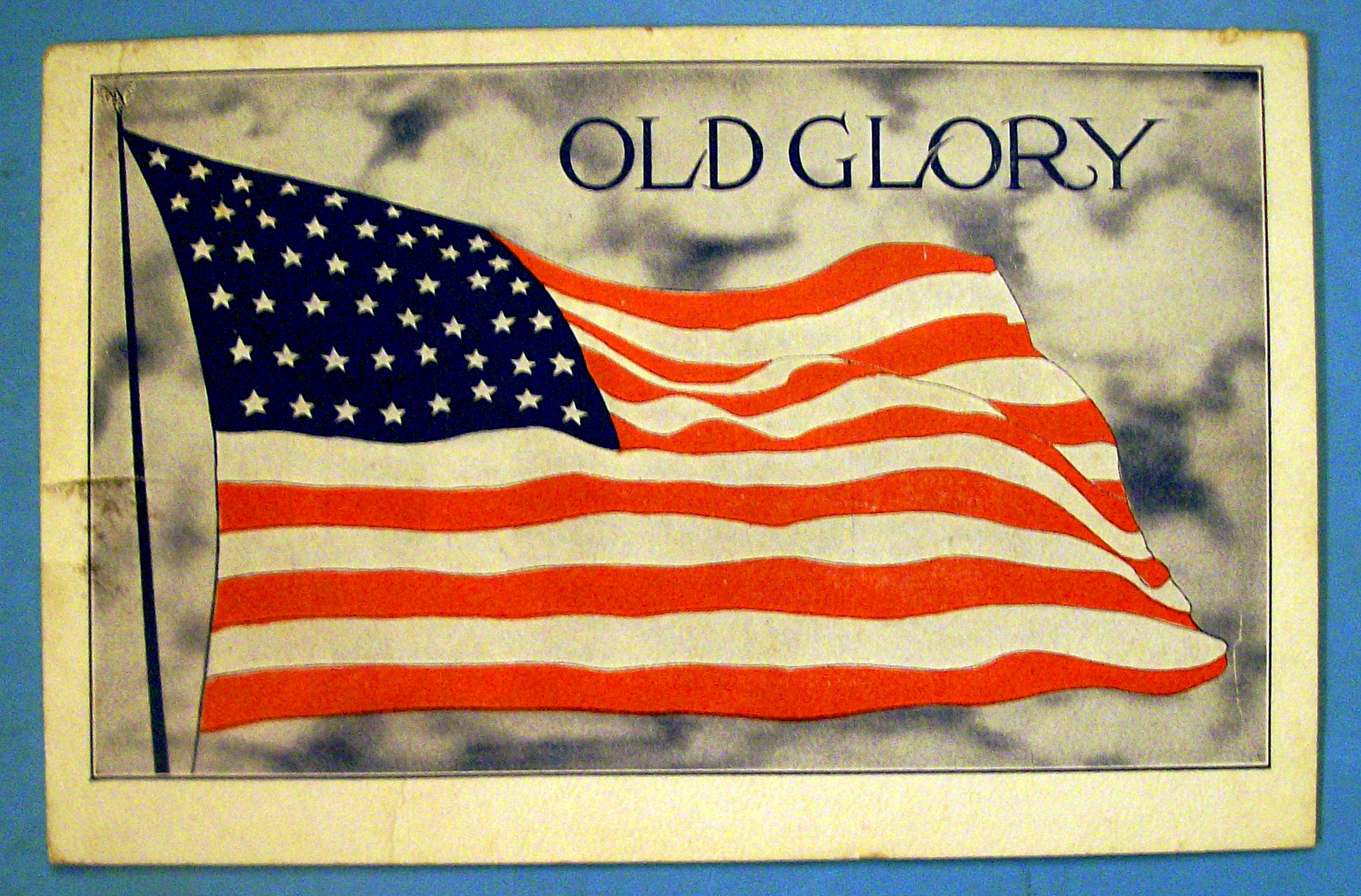 Old Glory Postcard which depicts American Flag