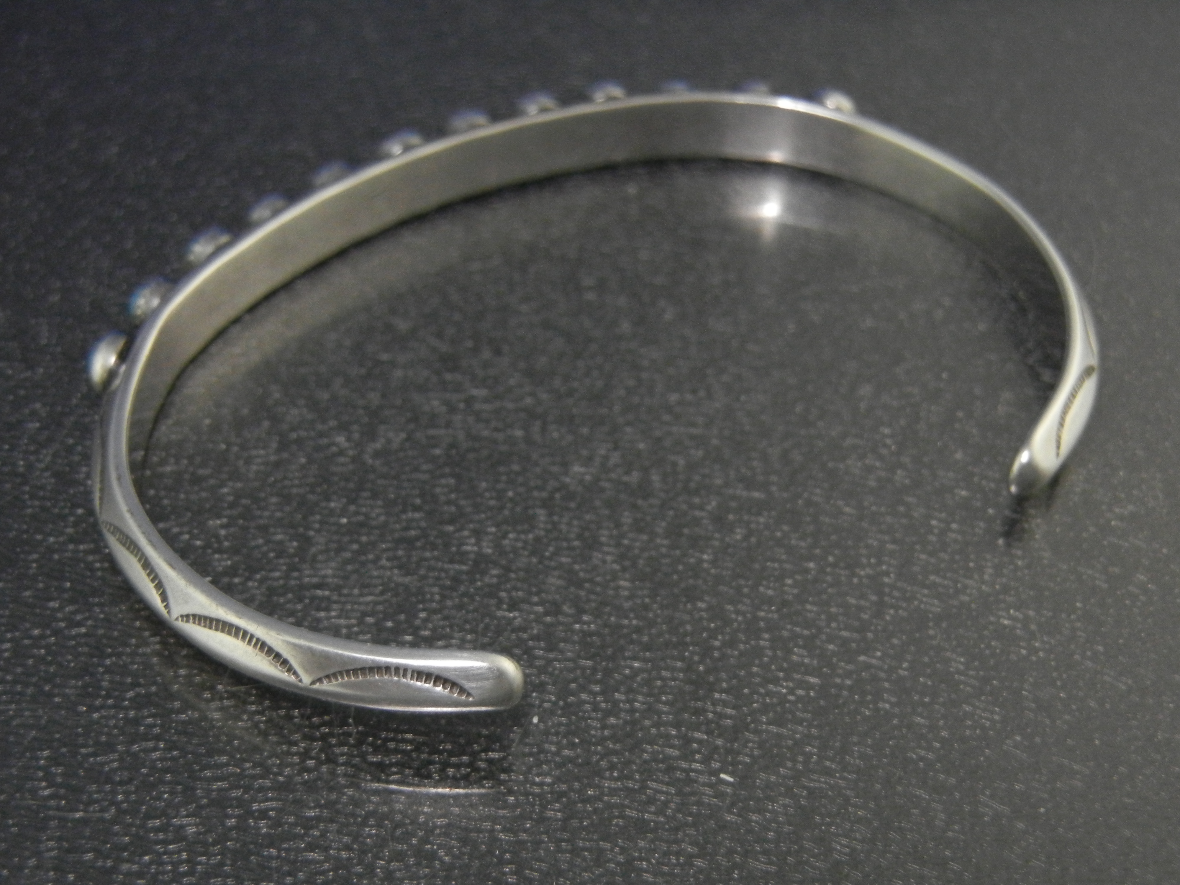 Zuni Sterling Silver Snake Eye Turquoise Bracelet