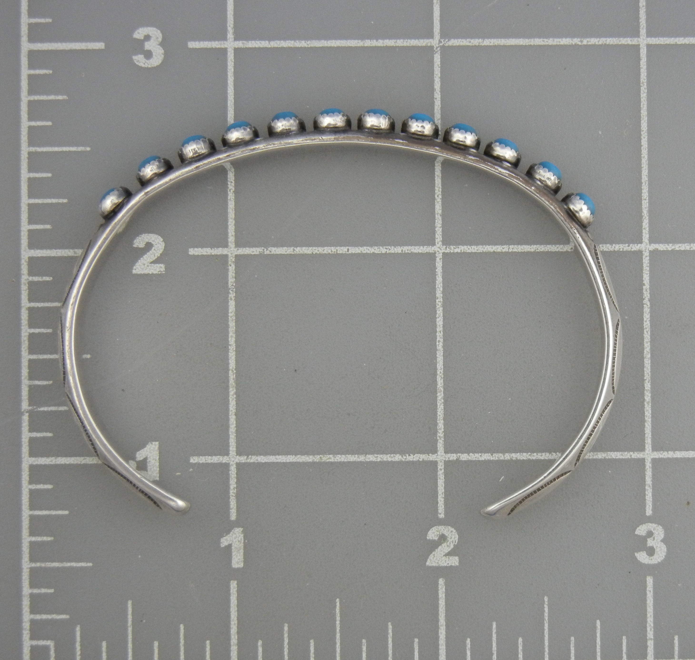 Zuni Sterling Silver Snake Eye Turquoise Bracelet