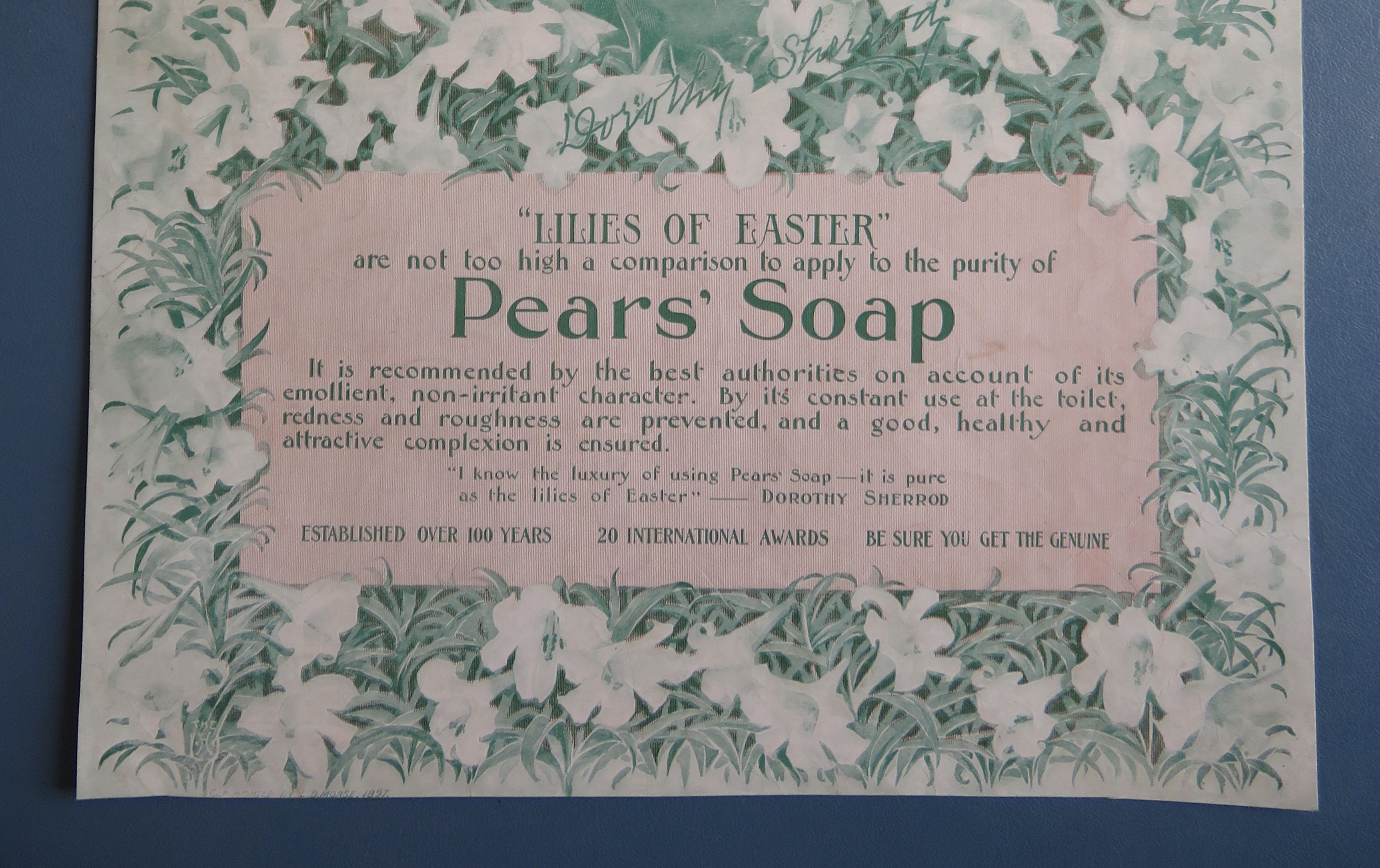 1897 Pears' Soap with Lilies Of Easter