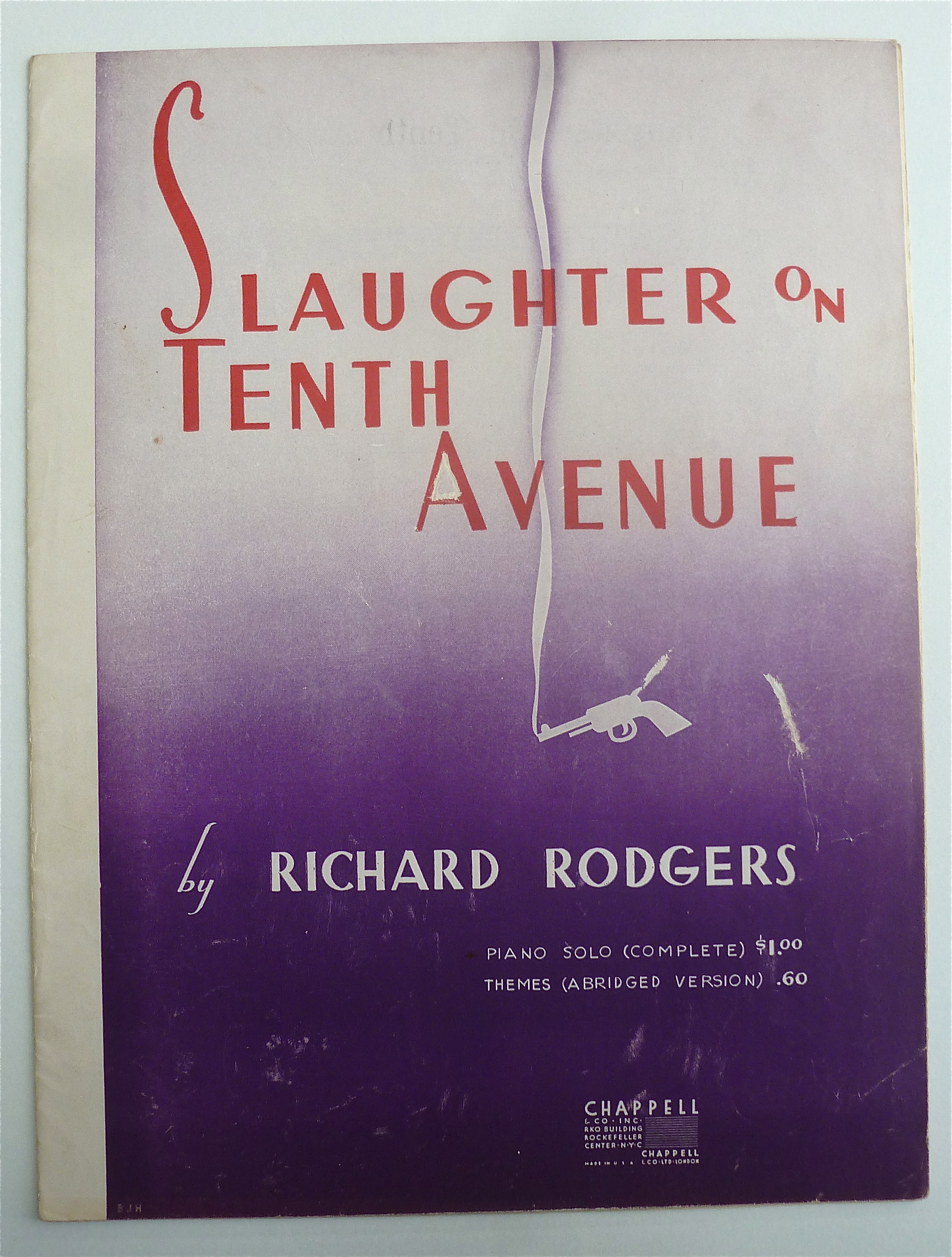 Sheet Music For 1936 Slaughter On Tenth Avenue