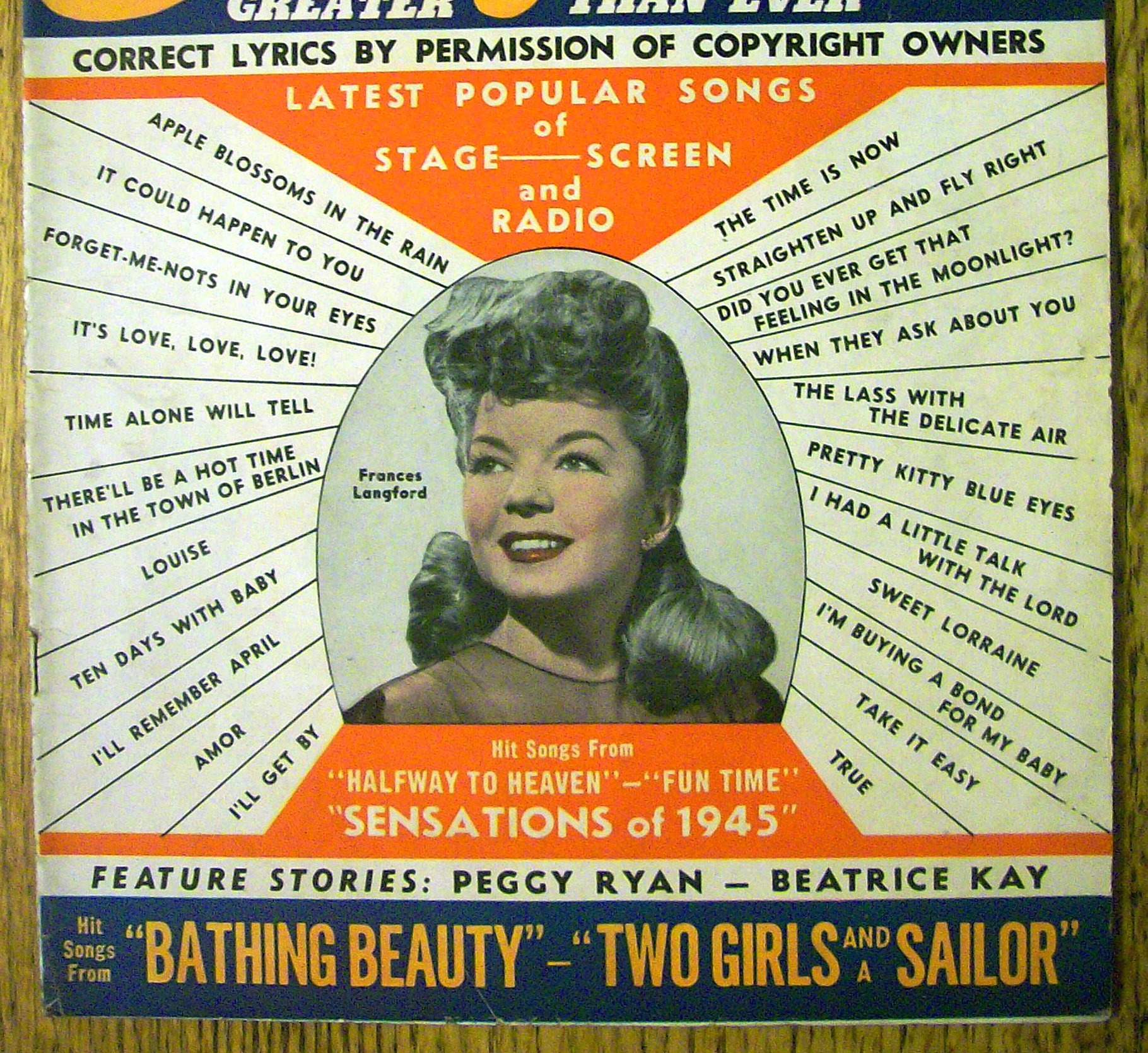 Song Hits Magazine September 1944 Frances Langford