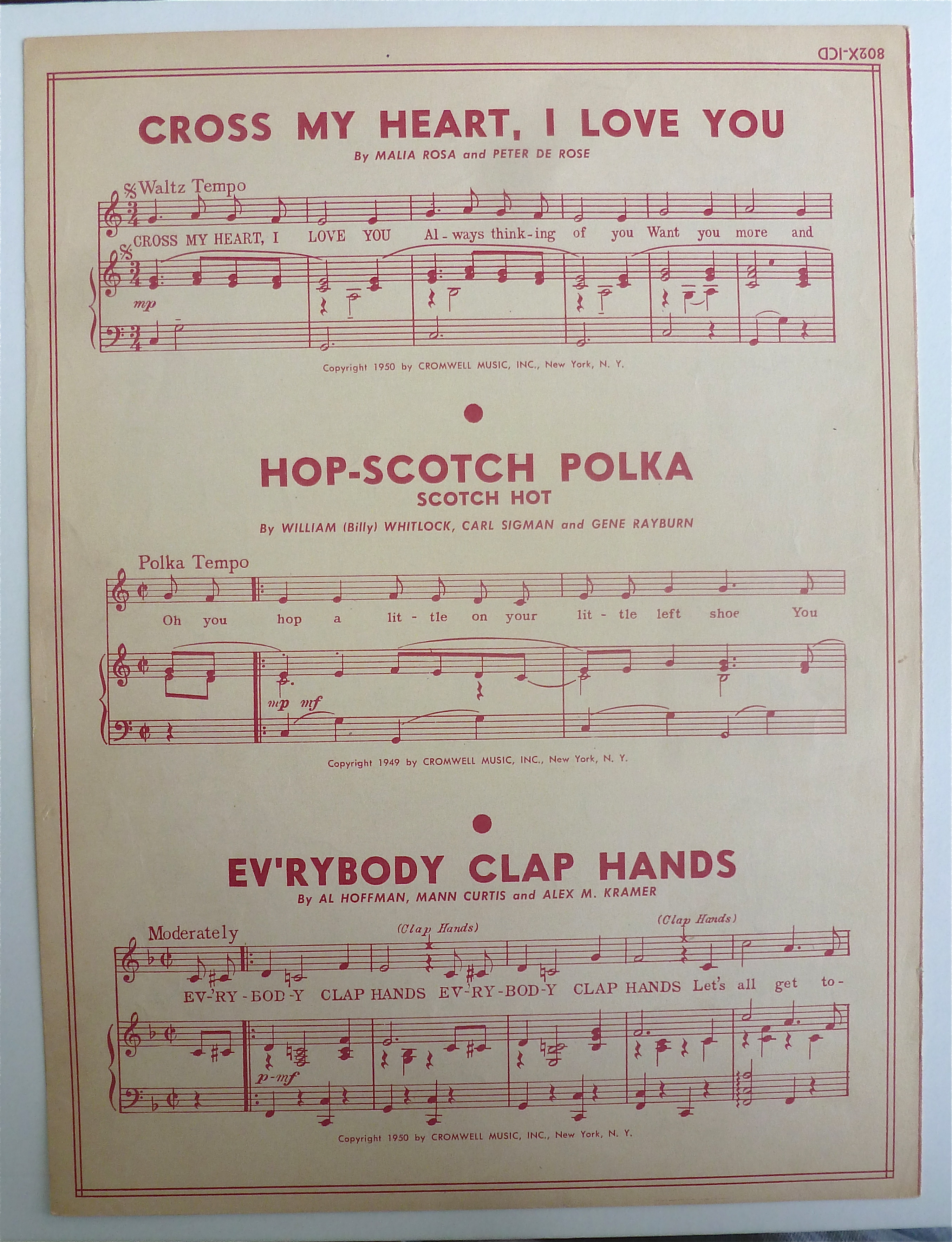 Sheet Music For 1950 So Long