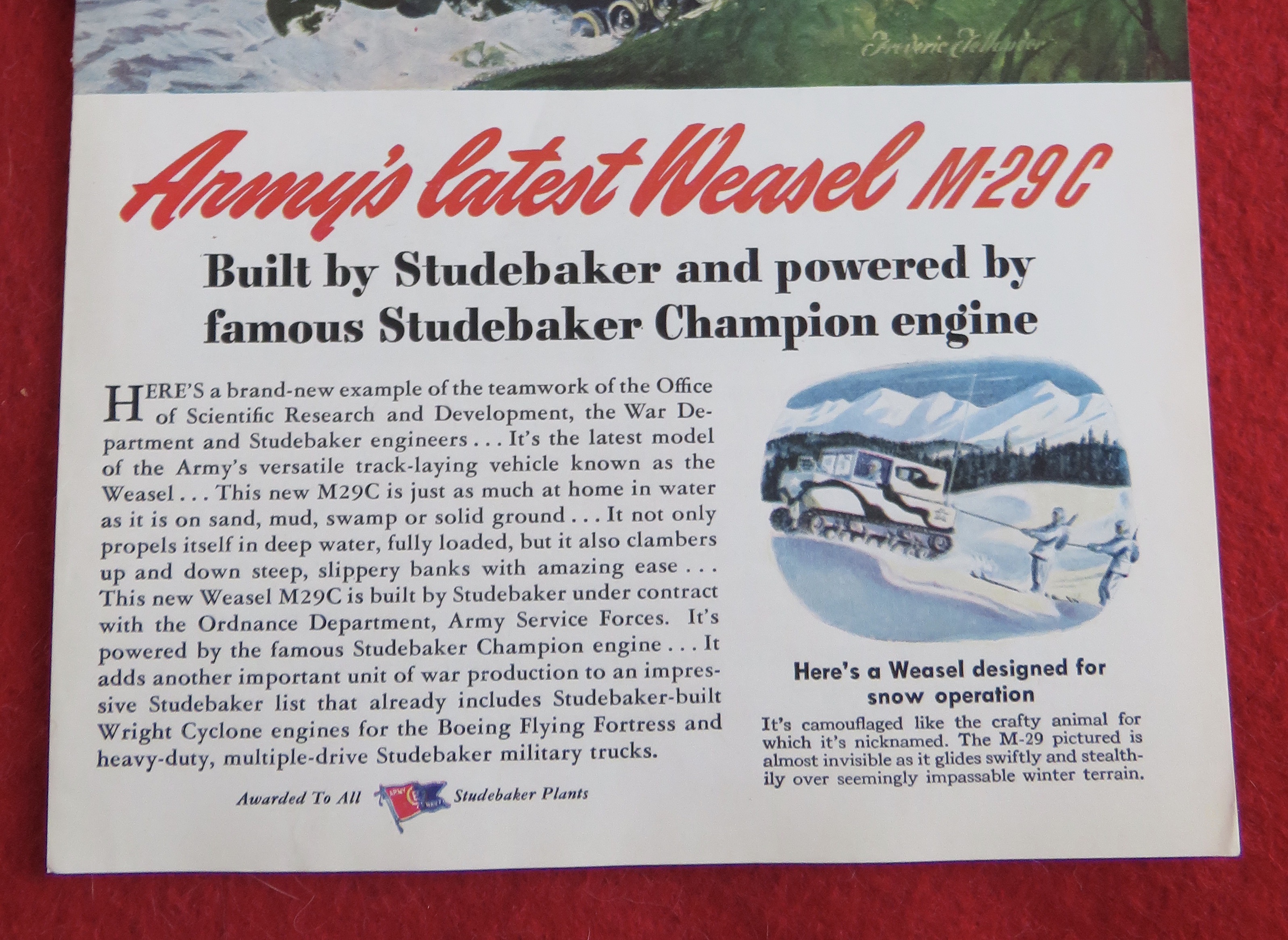 1944 Studebaker with Army's Latest Weasel M-29C