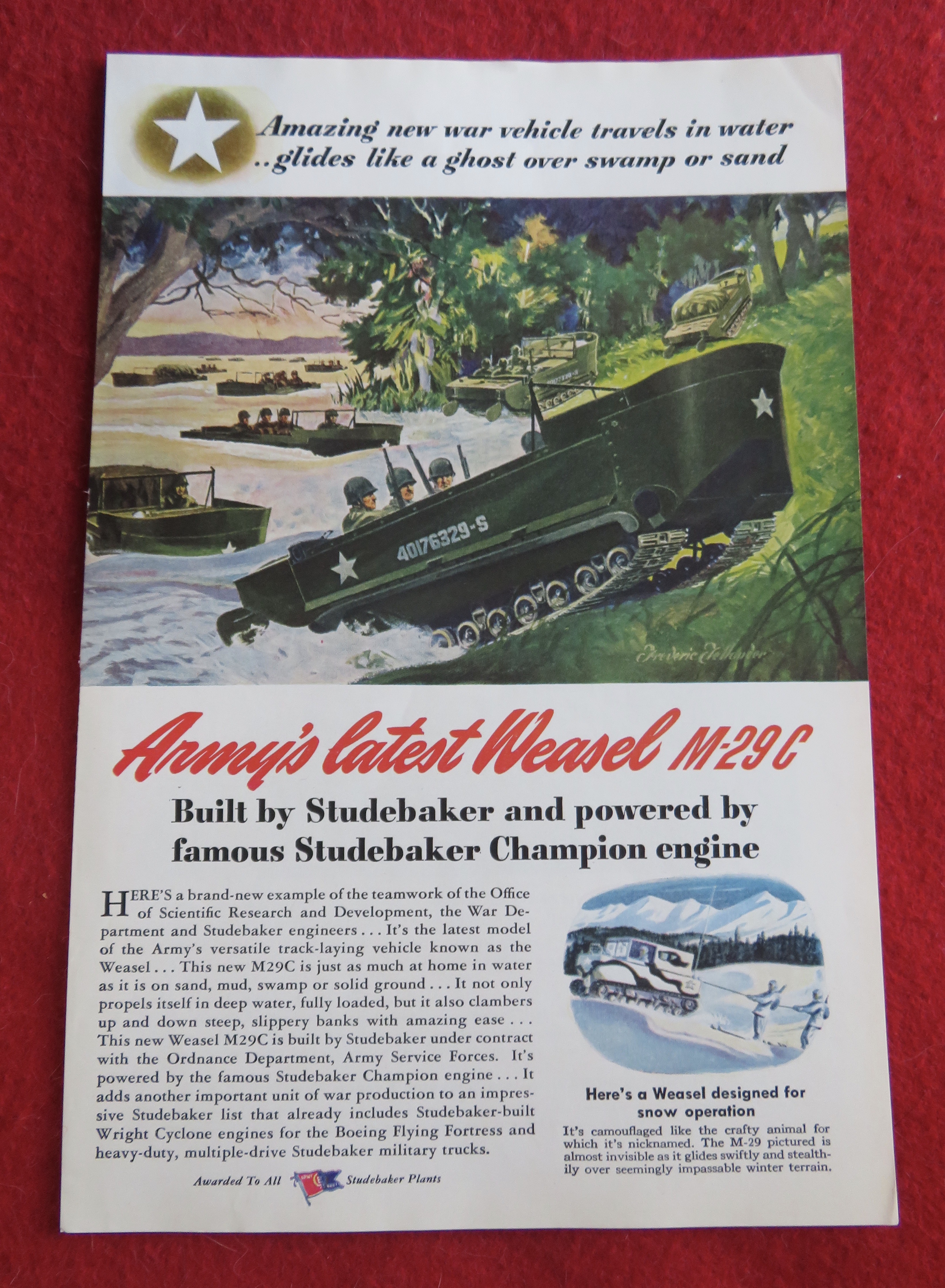1944 Studebaker with Army's Latest Weasel M-29C
