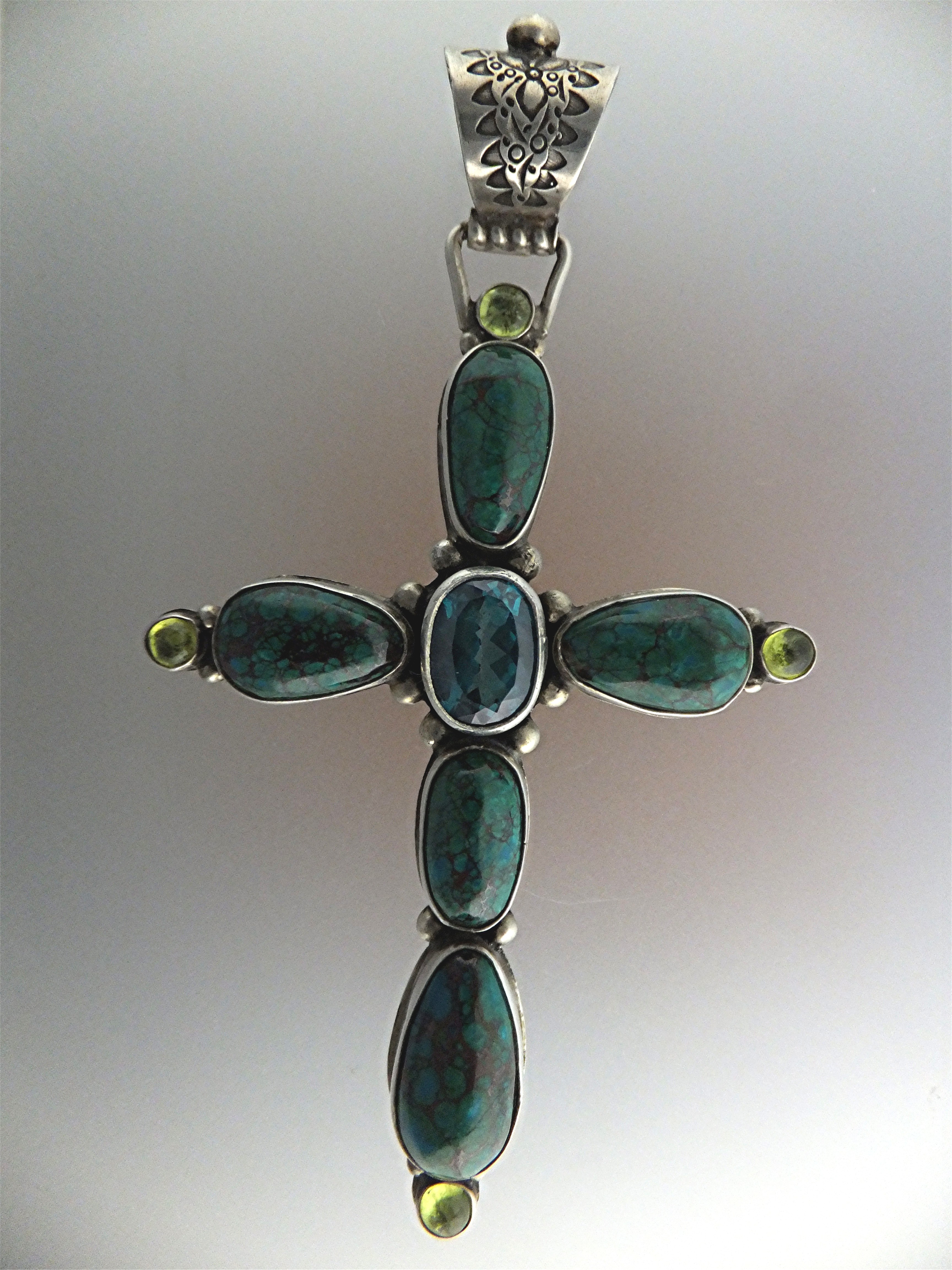 David Troutman  Crysicola Green Garnet Sterling Silver