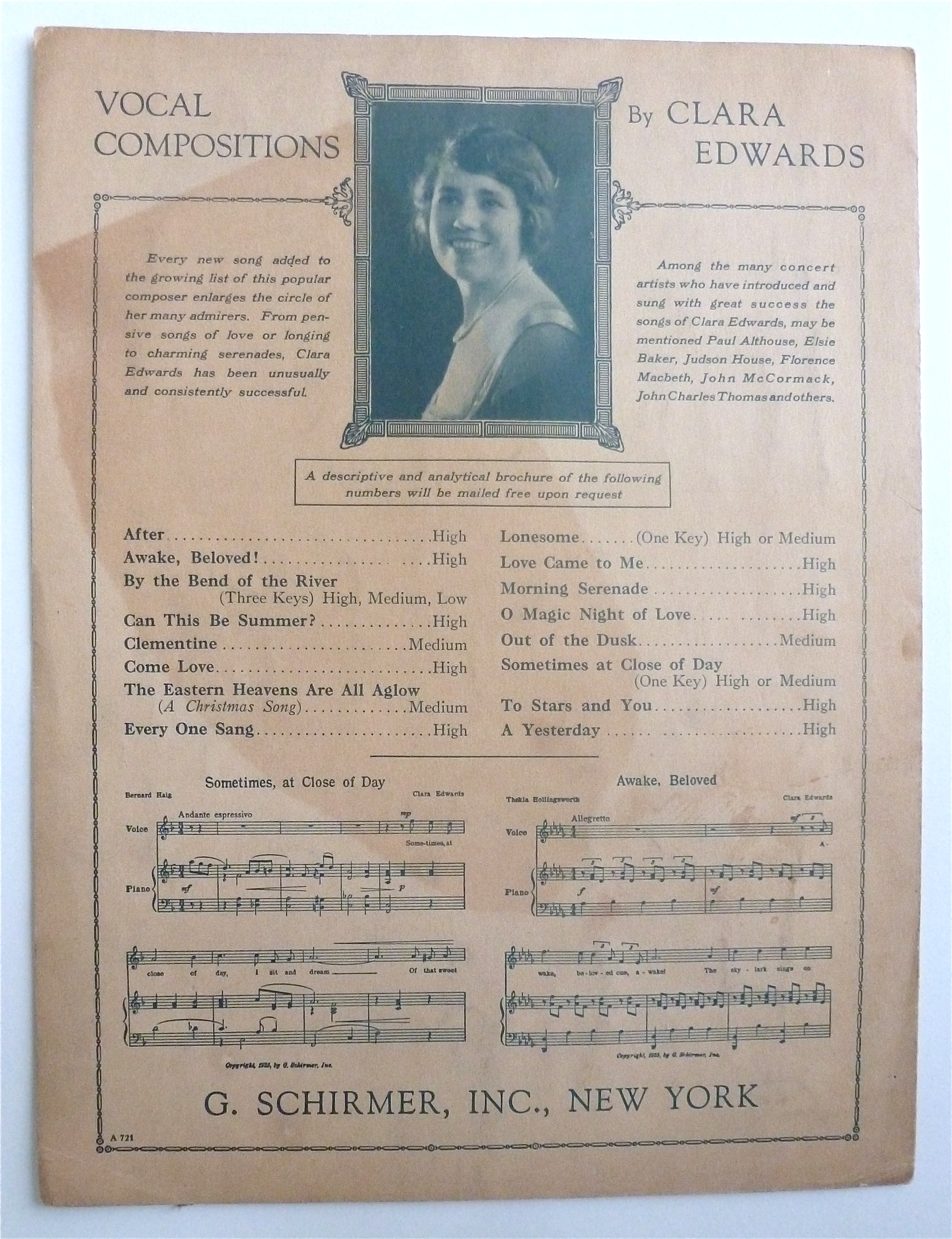 Sheet Music For 1927 By The Bend Of The River