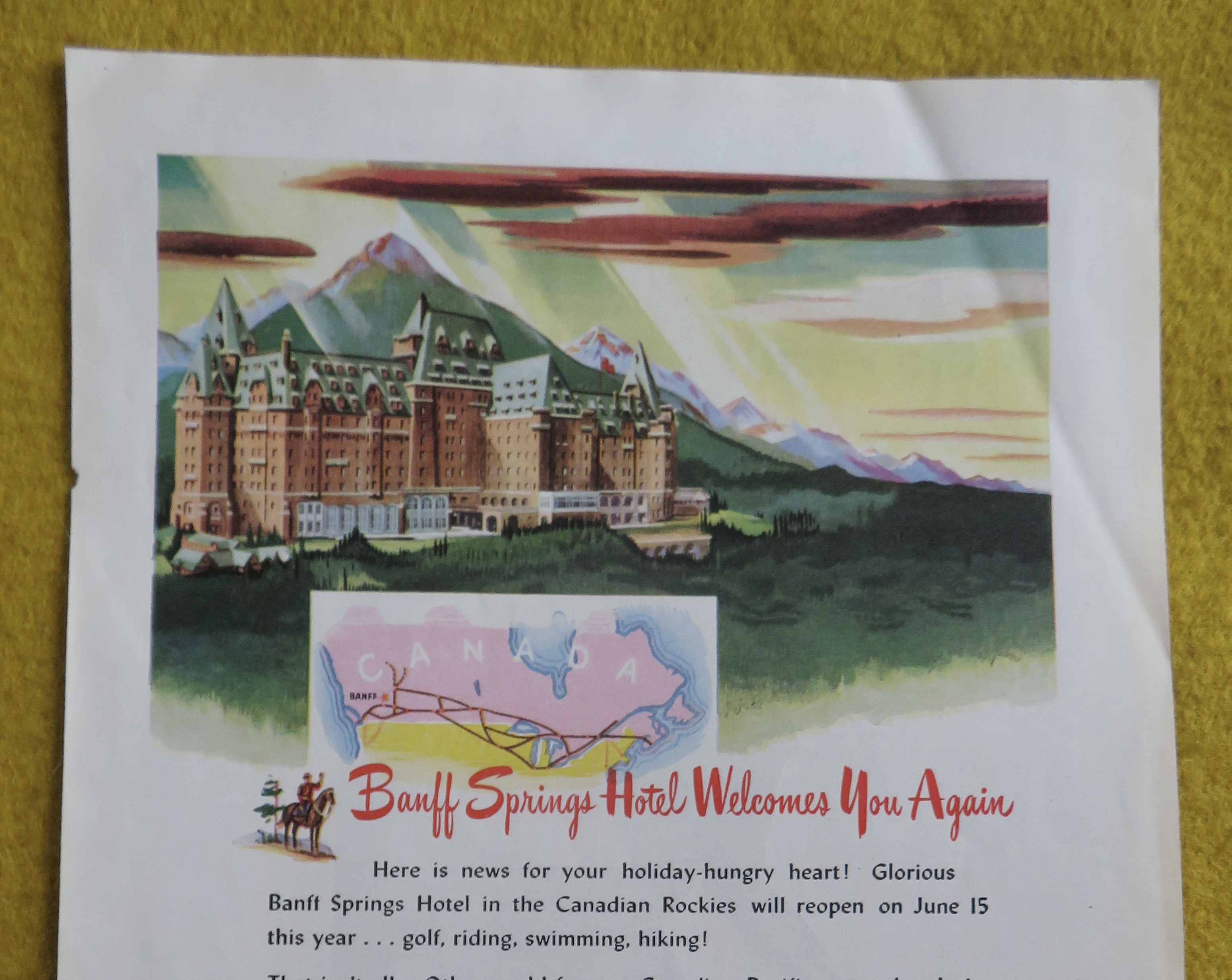 1946 Canadian Pacific with Banff Springs Hotel