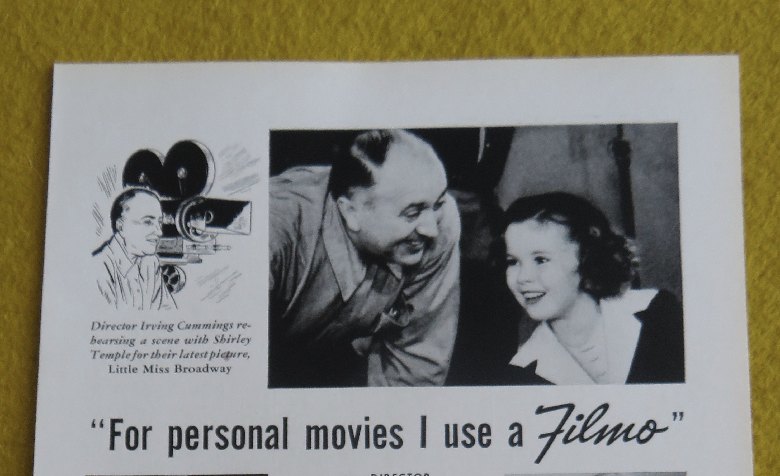 1938 Bell & Howell Filmo Camera with Shirley Temple