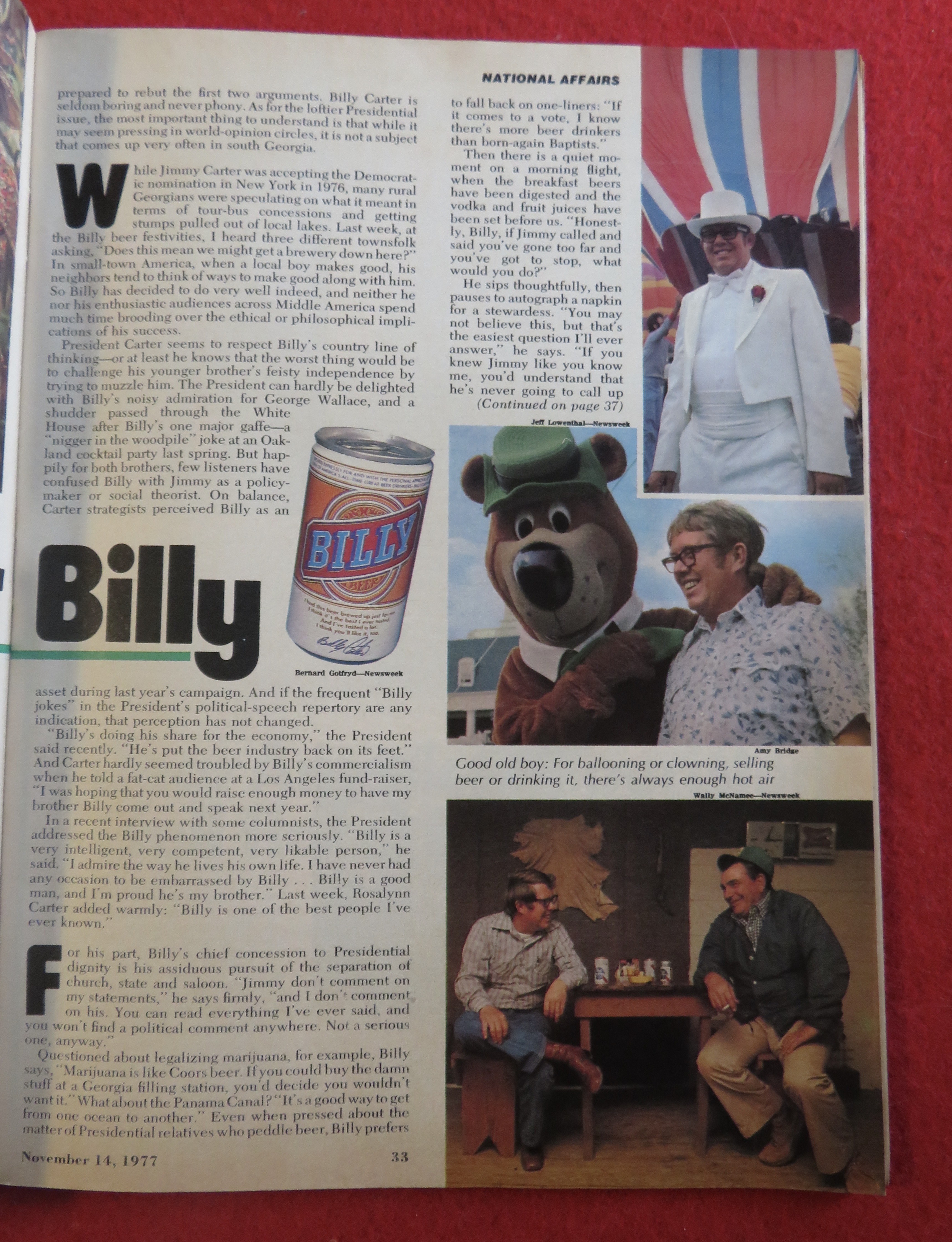 Newsweek Magazine-November 14, 1977-Billy Carter