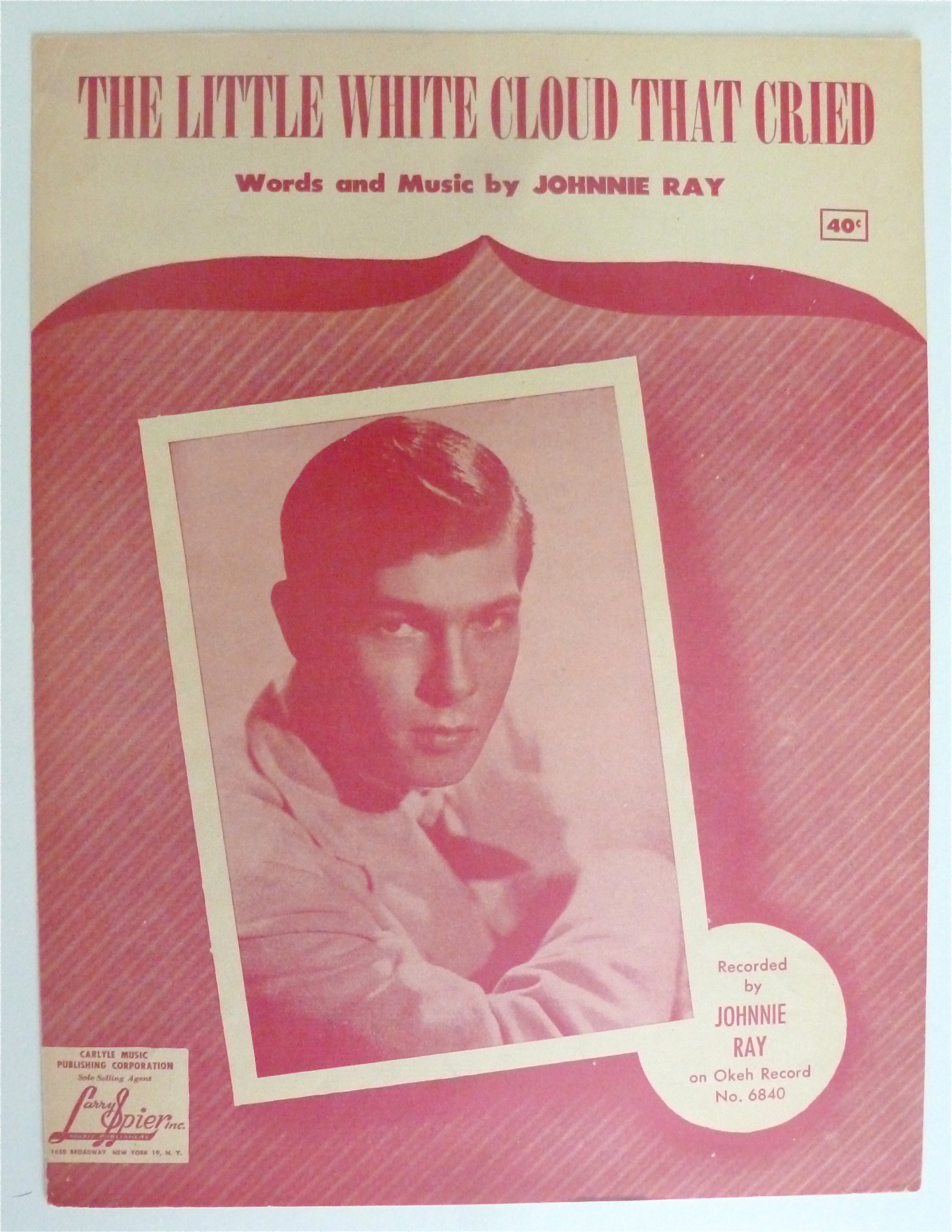 Sheet Music For 1951 The Little White Cloud That Cried