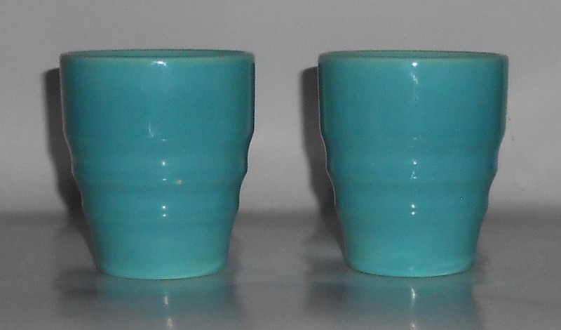Franciscan Pottery El Patio Glacial Blue Banded PAIR Tumblers