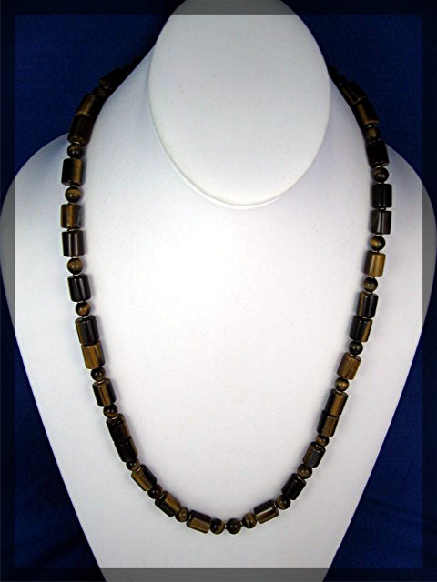 Necklace Tigereye Beads 12K Gold Fill Clasp  ..........