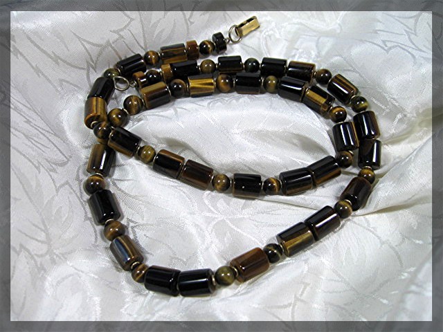 Necklace Tigereye Beads 12K Gold Fill Clasp  ..........