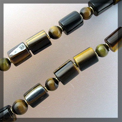 Necklace Tigereye Beads 12K Gold Fill Clasp  ..........