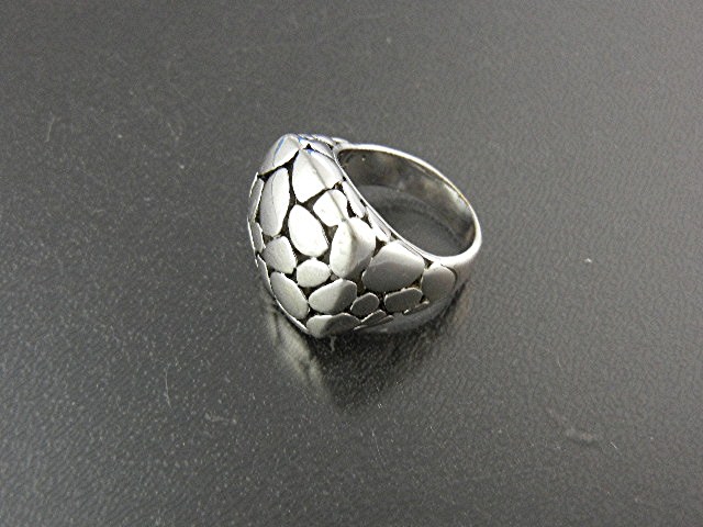 Ring Sterling Silver Pebble Signed P D