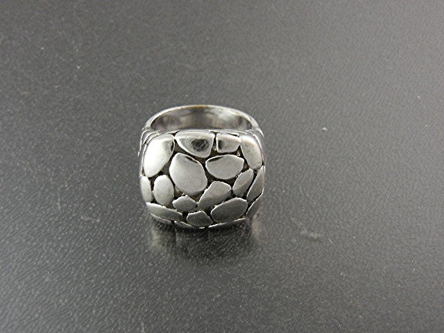 Ring Sterling Silver Pebble Signed P D