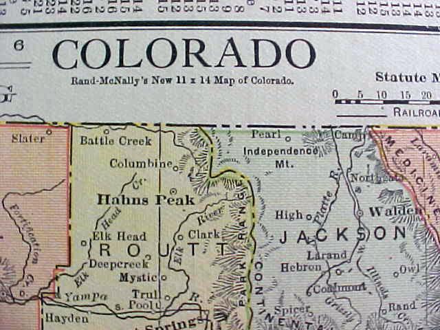 Antique Map Colorado 1916 Rand McNally Nice Colors