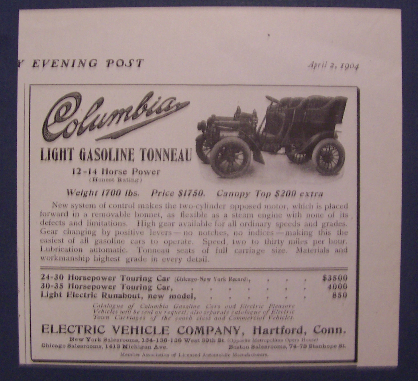 1904  Electric  Vehicle  Company