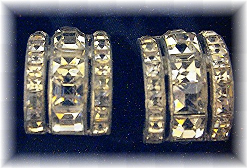 Dress Clips Rhinestone Crystal Vintage Pair