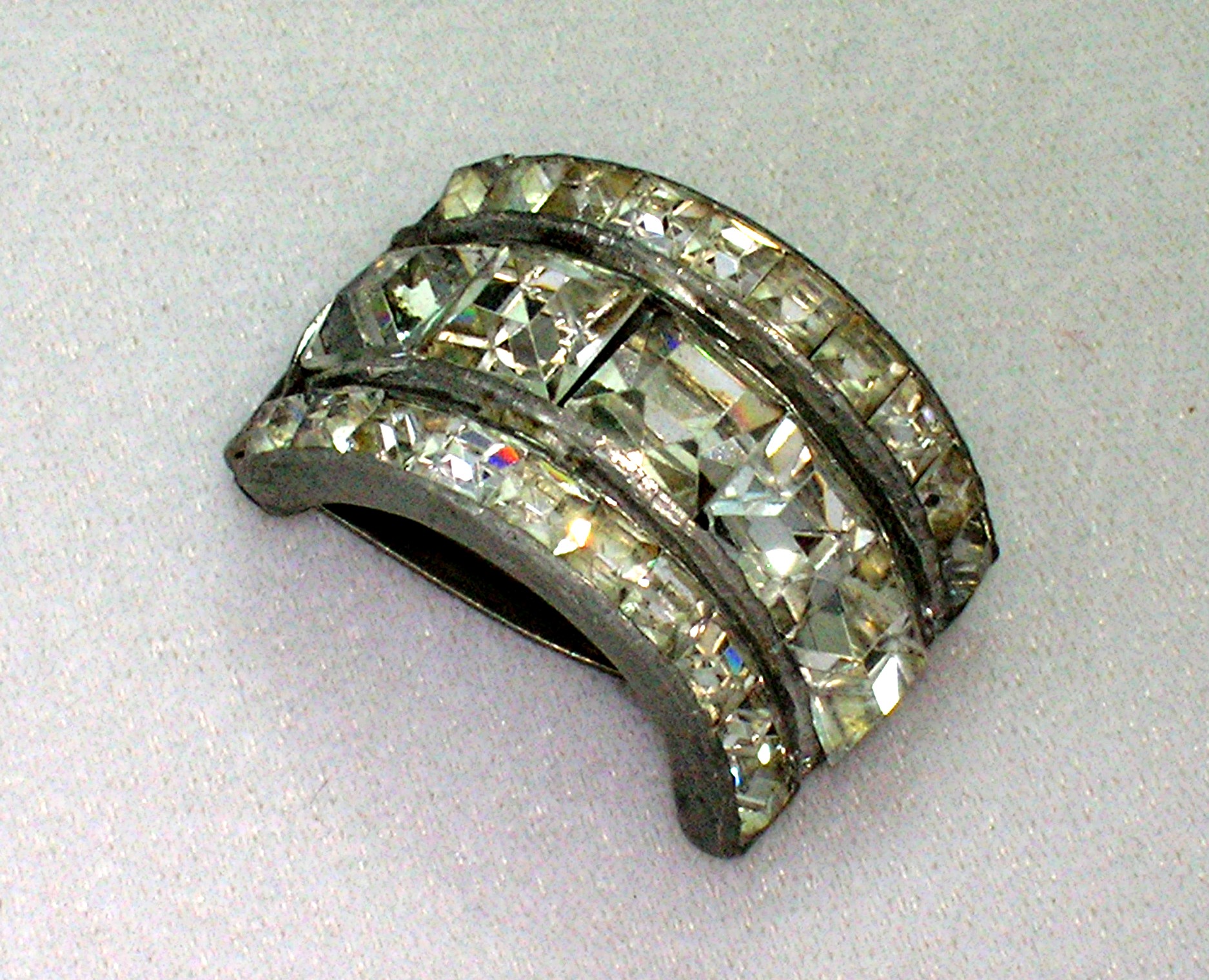 Dress Clips Rhinestone Crystal Vintage Pair