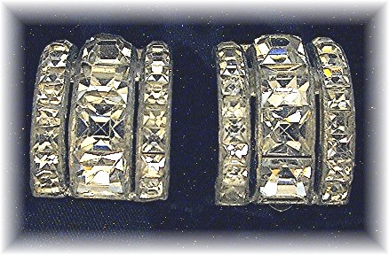 Dress Clips Rhinestone Crystal Vintage Pair