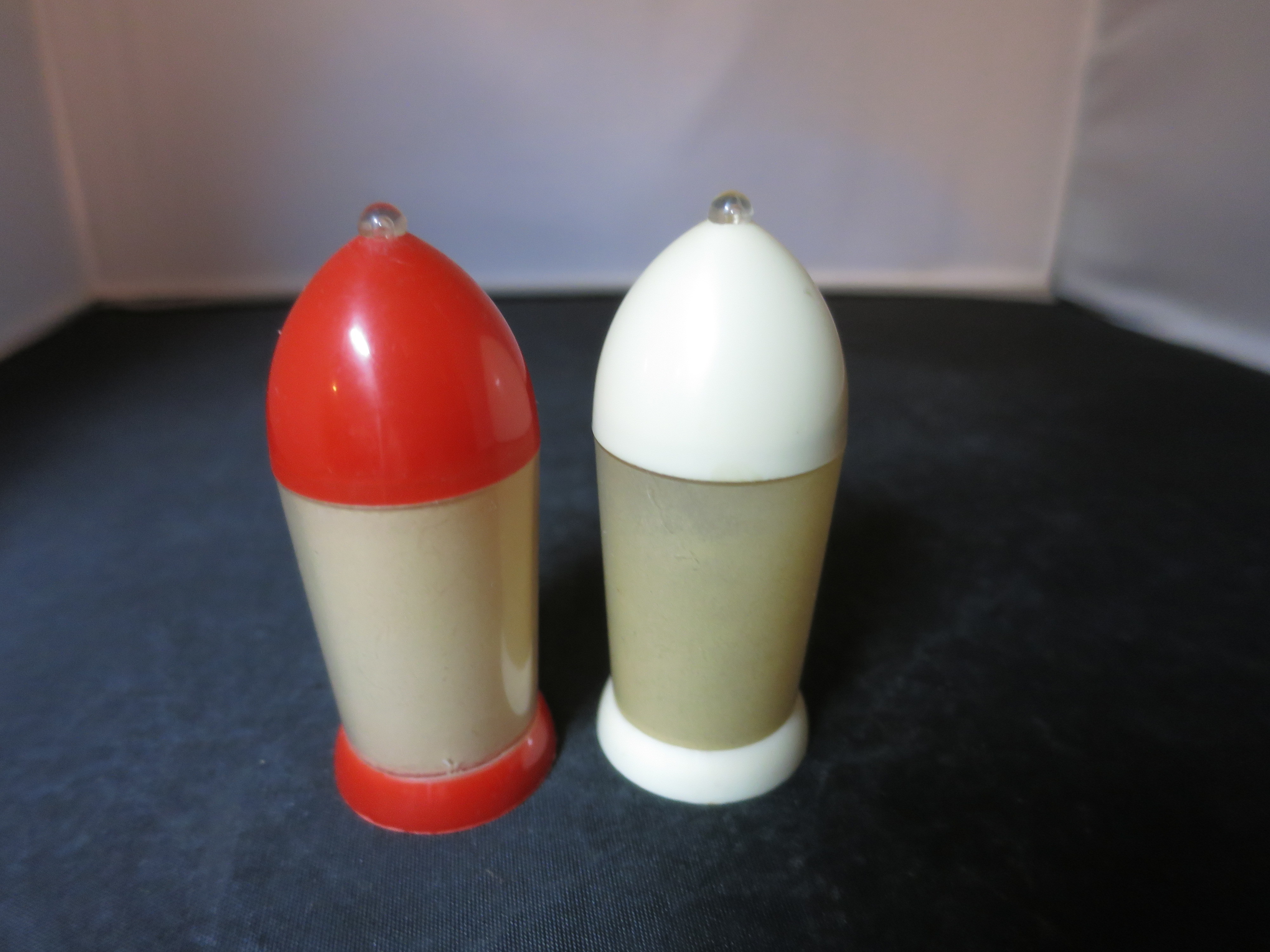 Vintage Plastic Rocket Salt and pepper shakers