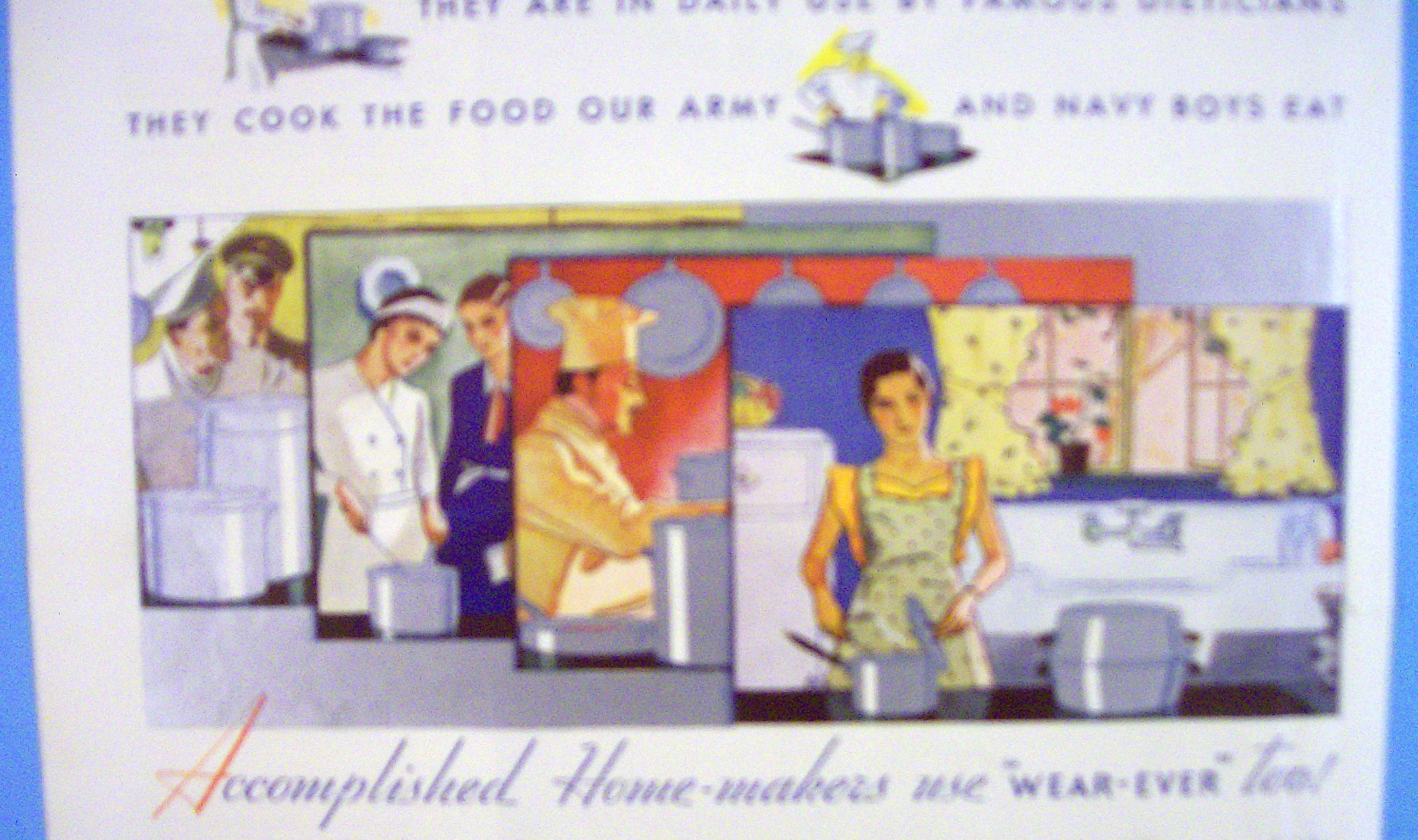 1938 Wear-Ever Aluminum with People Cooking