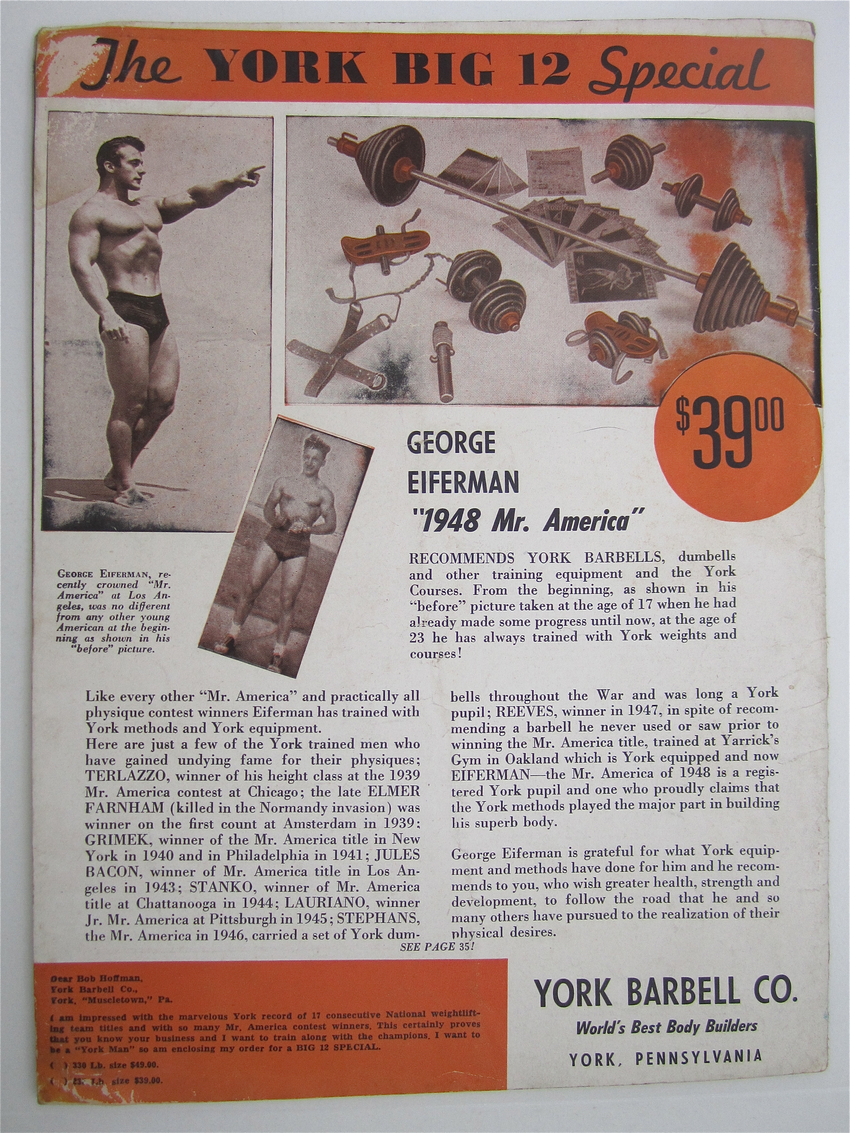 Strength & Health Magazine August 1948 George Eiferman