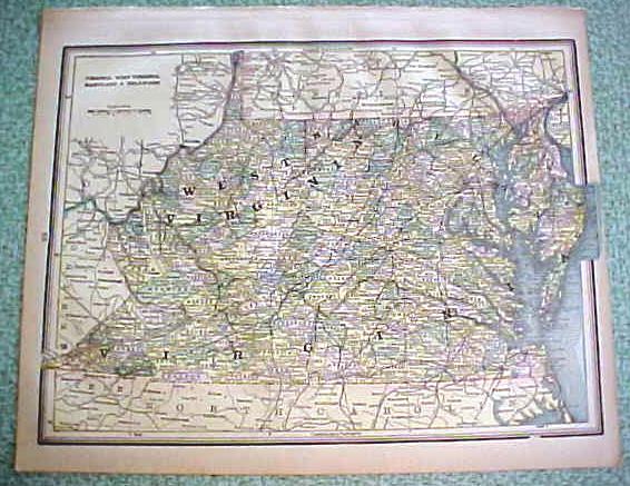 Map Virginia Maryland Delaware Washington DC 1894