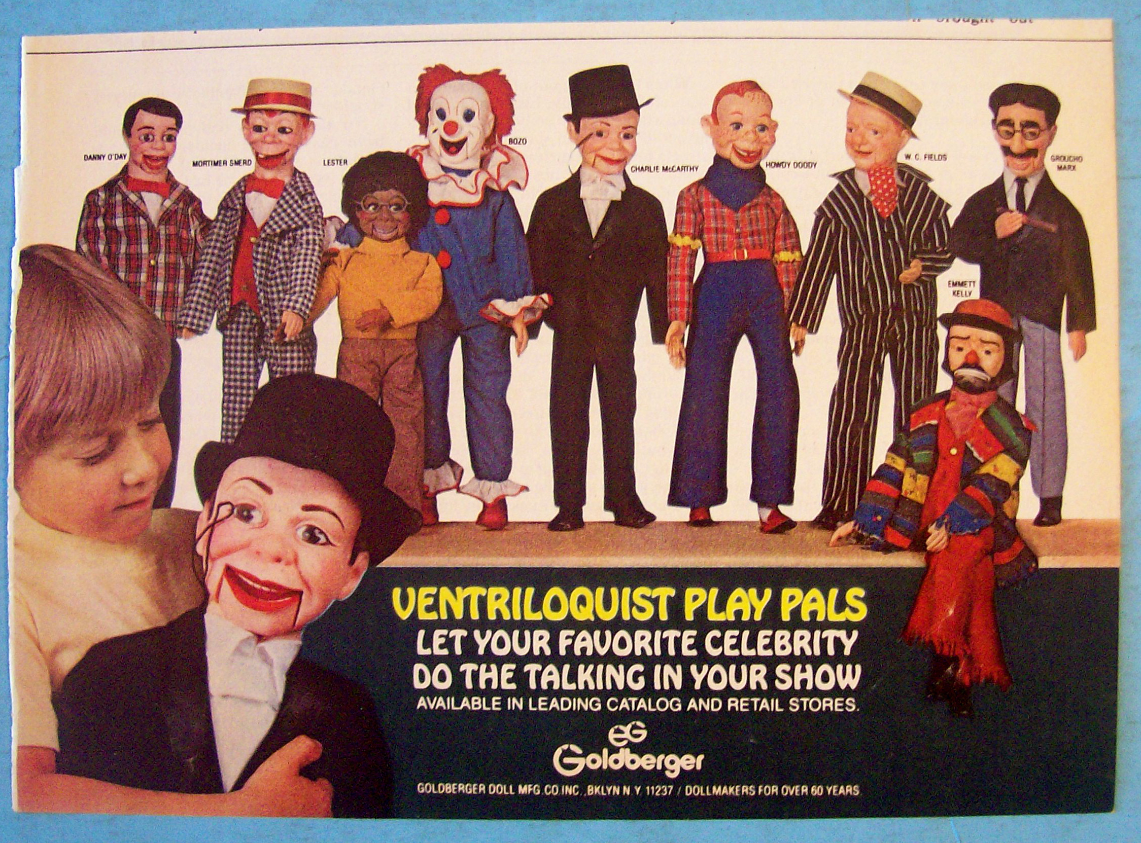 1981 Ventriloquist Play Pals with Little Boy & Puppets
