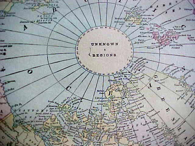 Antique Map Polar Regions 1894 Artic