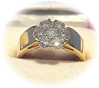 14K Yellow Gold & Diamond Ring Size 10