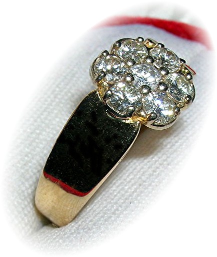 14K Yellow Gold & Diamond Ring Size 10