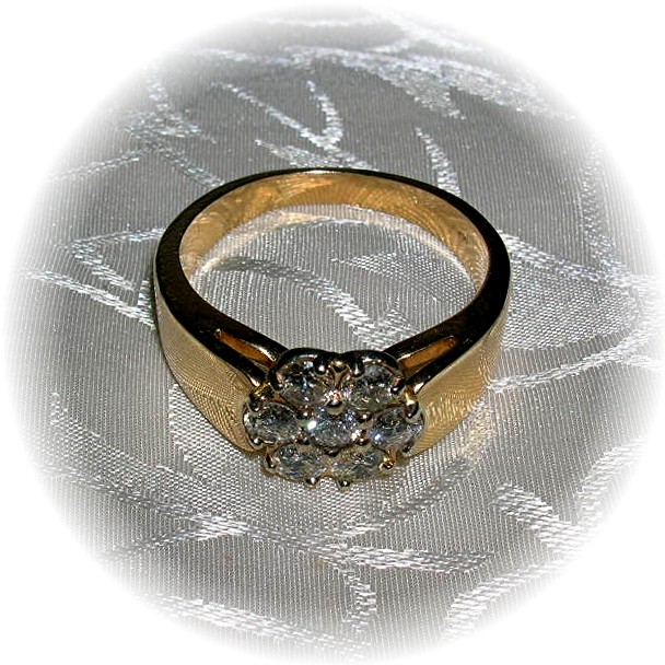 14K Yellow Gold & Diamond Ring Size 10