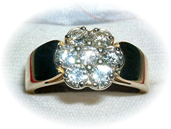 14K Yellow Gold & Diamond Ring Size 10