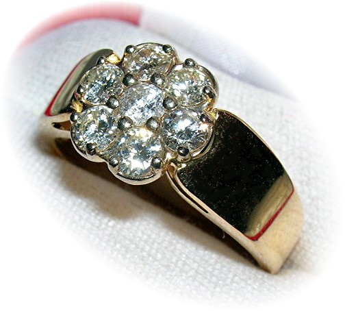 14K Yellow Gold & Diamond Ring Size 10