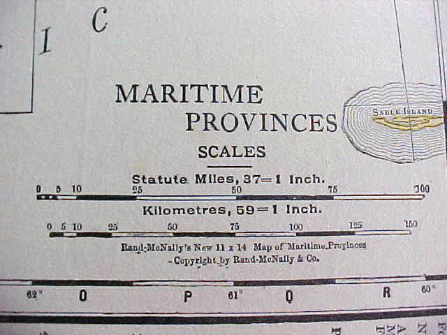 Antique Map Nova Scotia PEI Quebec 1916 Rand McNally