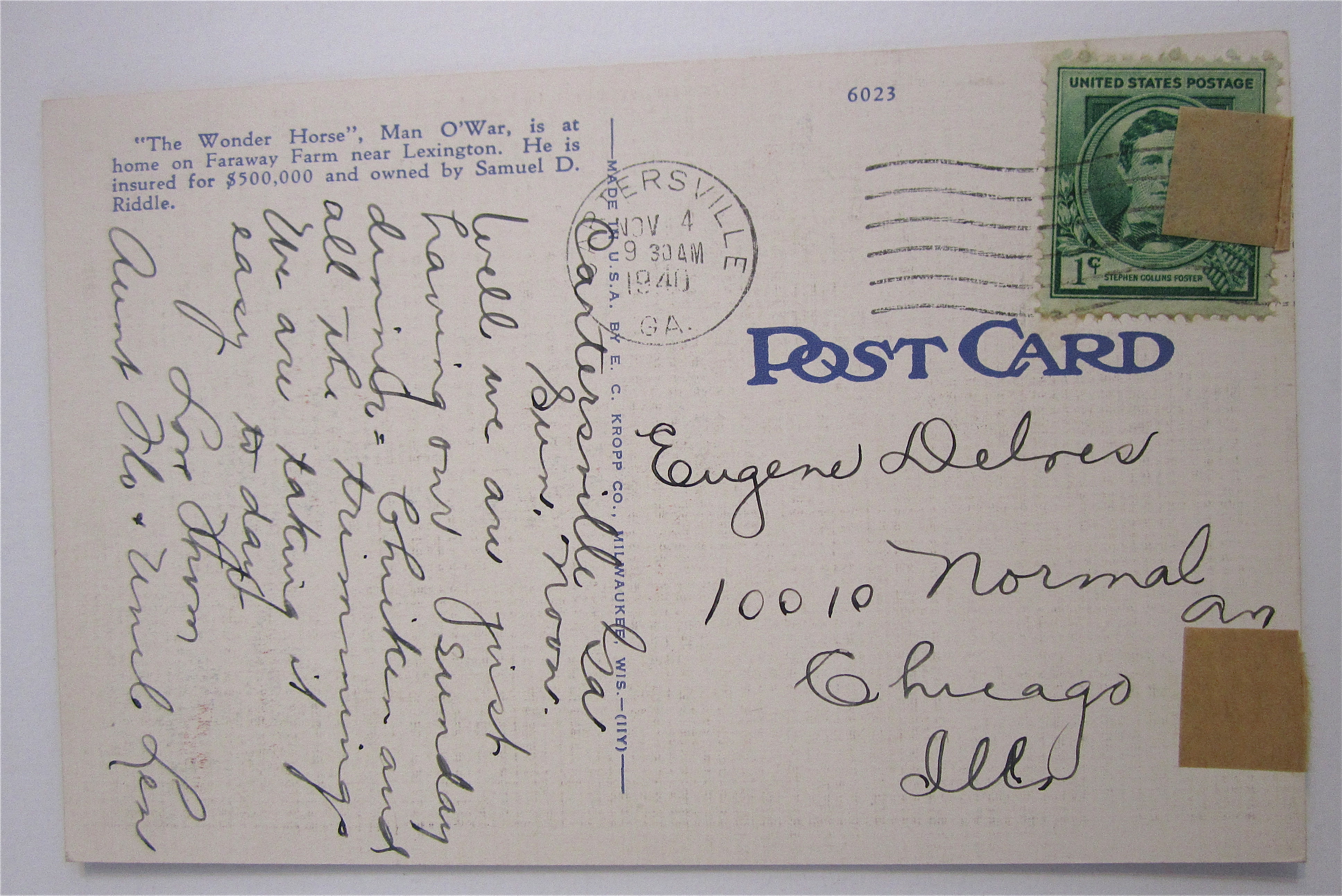 Man-O-War Postcard