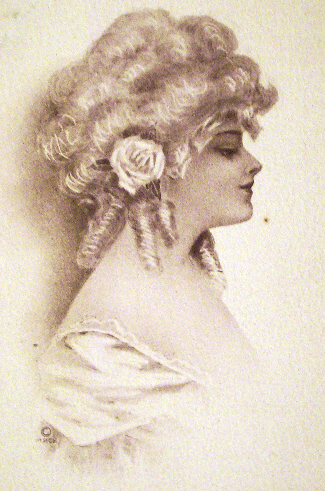 Beautiful Woman Postcard (Side View Of Lovely Woman)