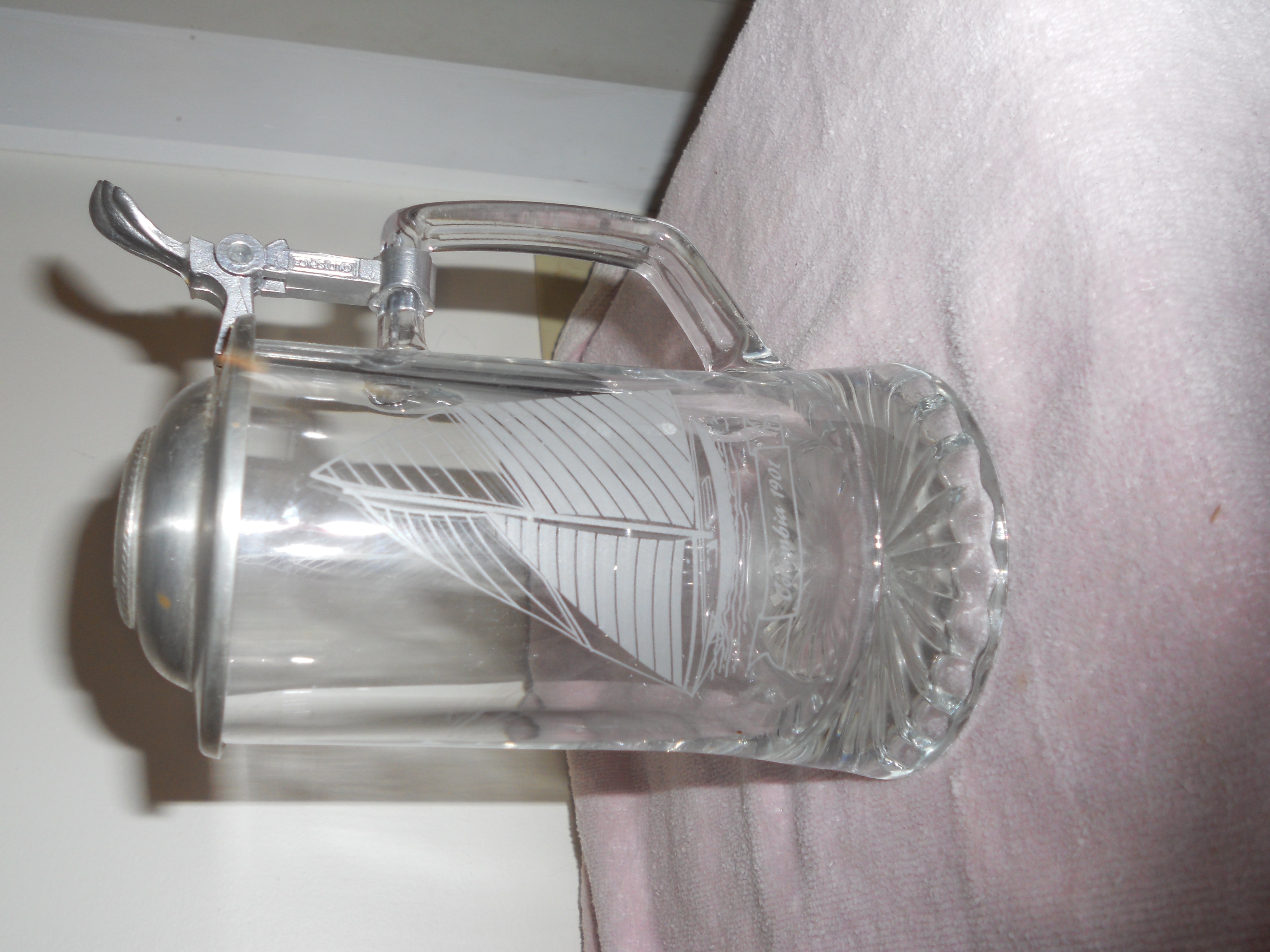 Old Spice Stein Columbia 1901 etched Germany